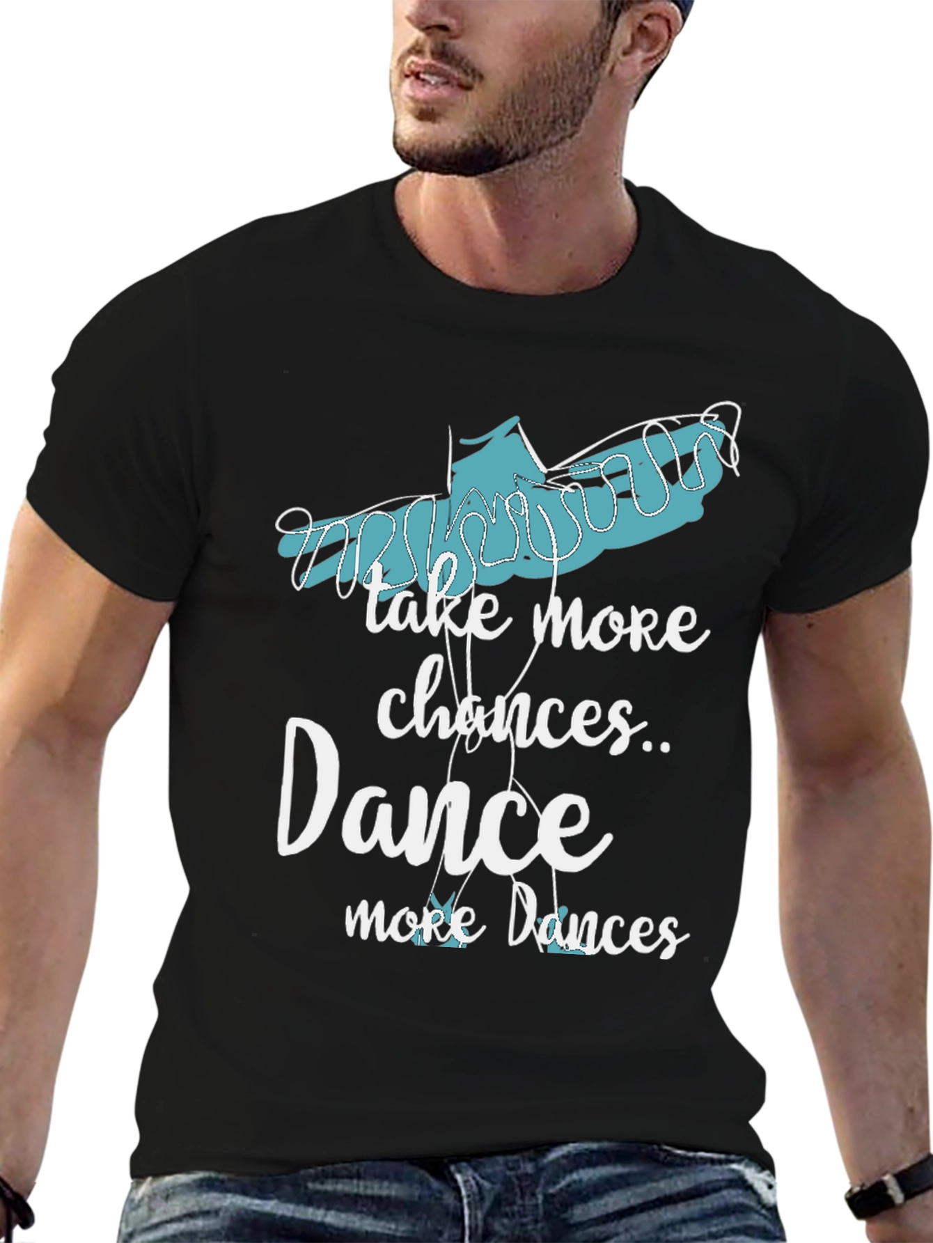 Black Take More Chances Dance Graphic Tee view 6