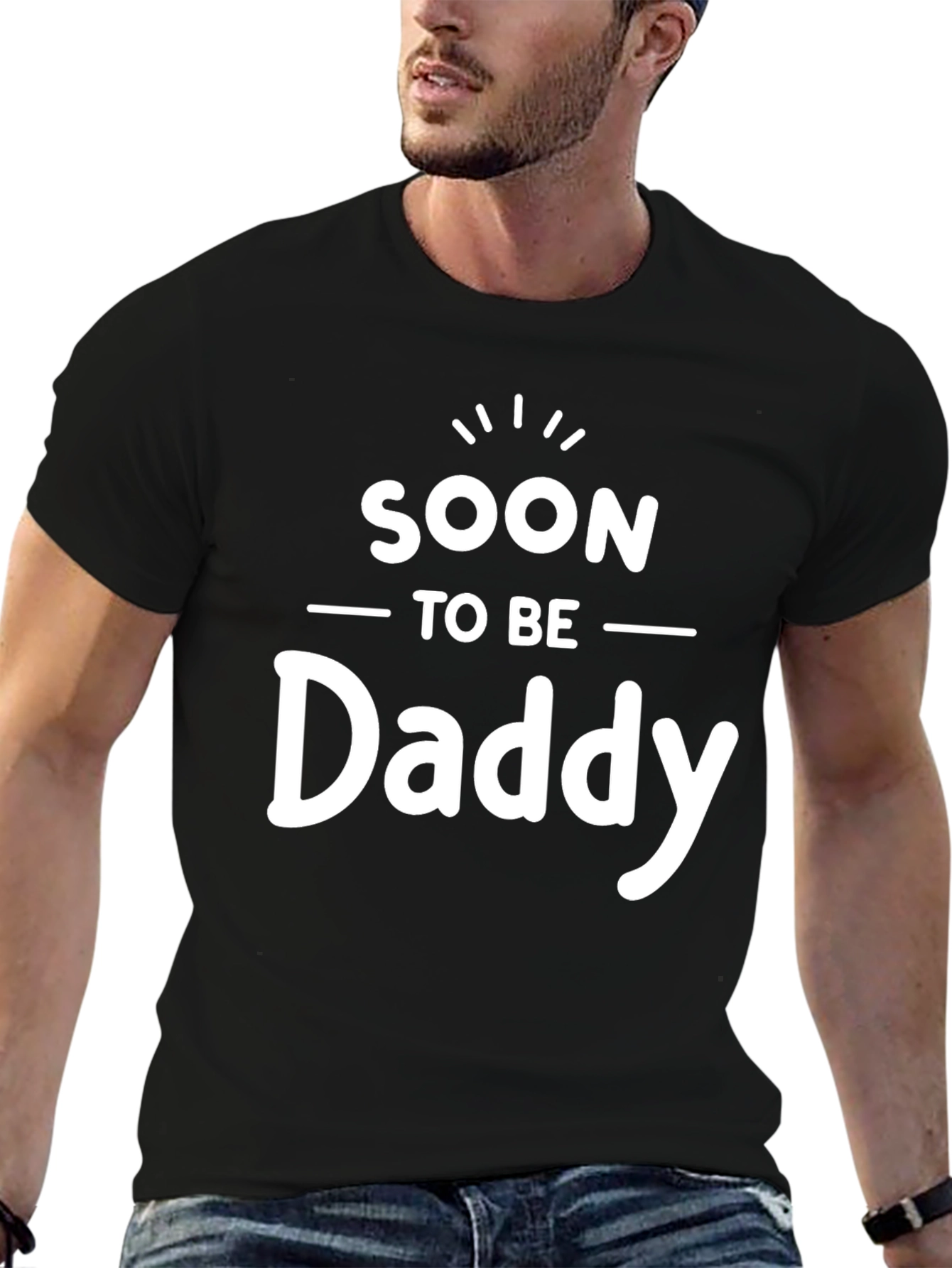 Black Soon To Be Daddy Graphic Tee view 6