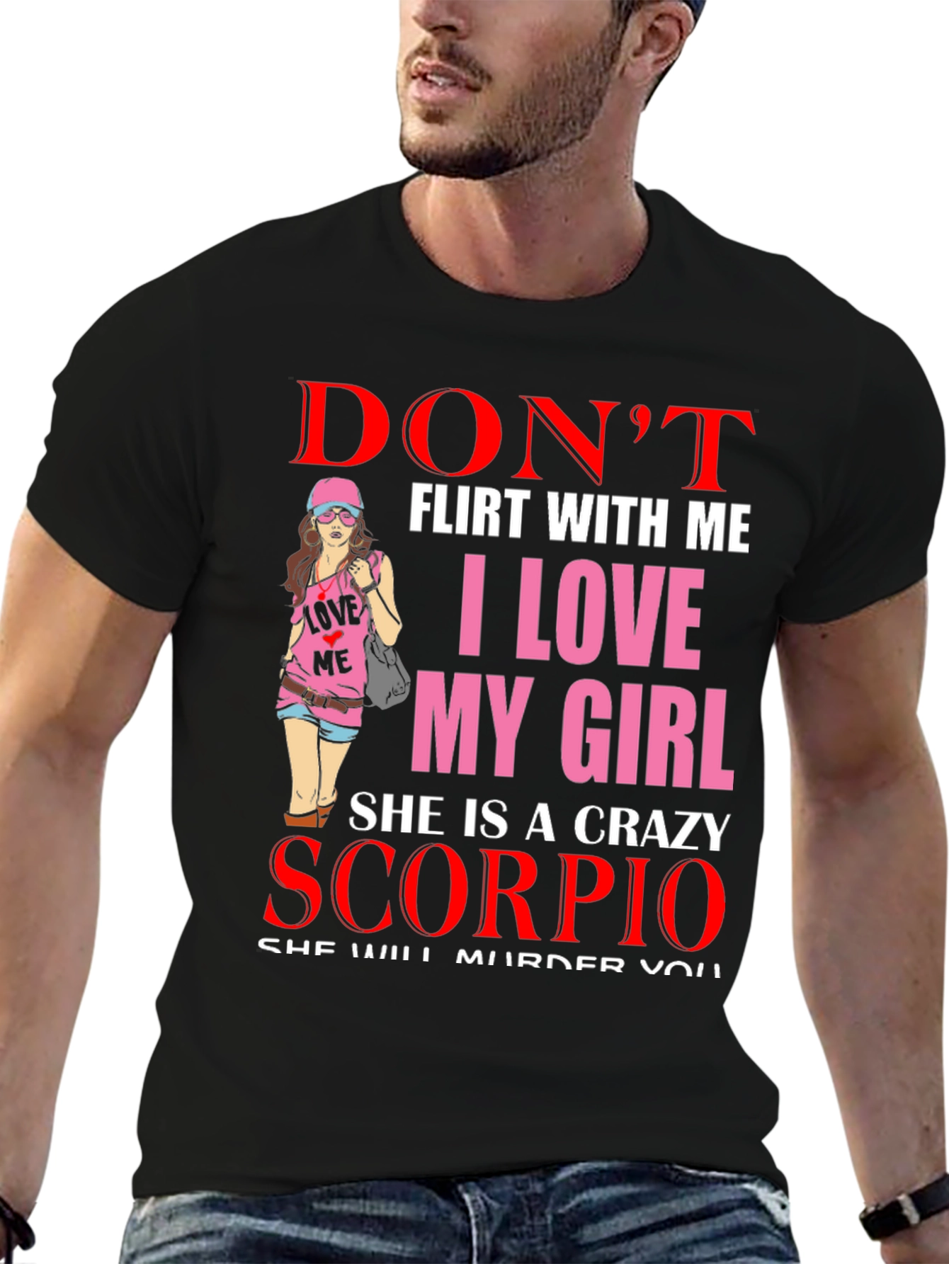 Black Don't Flirt With Me T-Shirt view 6