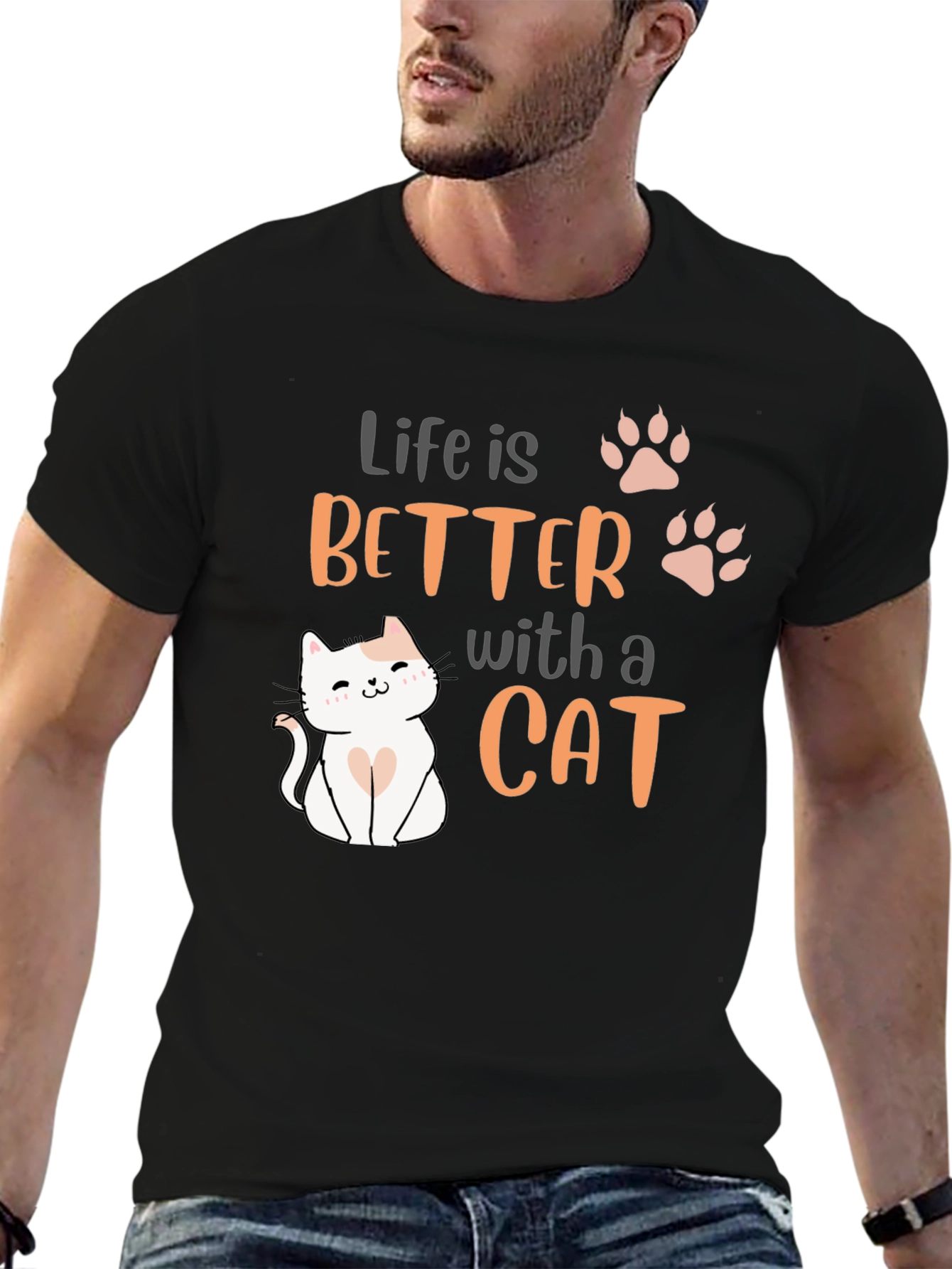 Black Life is Better with a Cat T-Shirt view 6