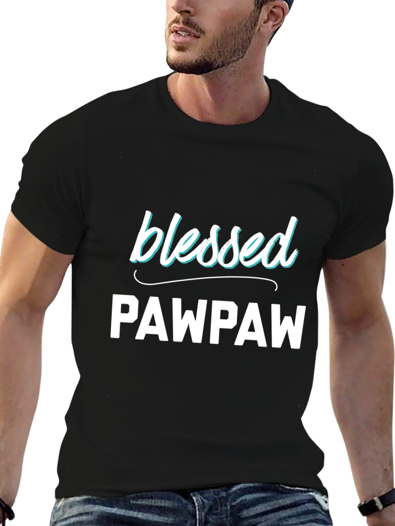 Black Blessed Pawpaw T-Shirt - Grandfather Gift view 6