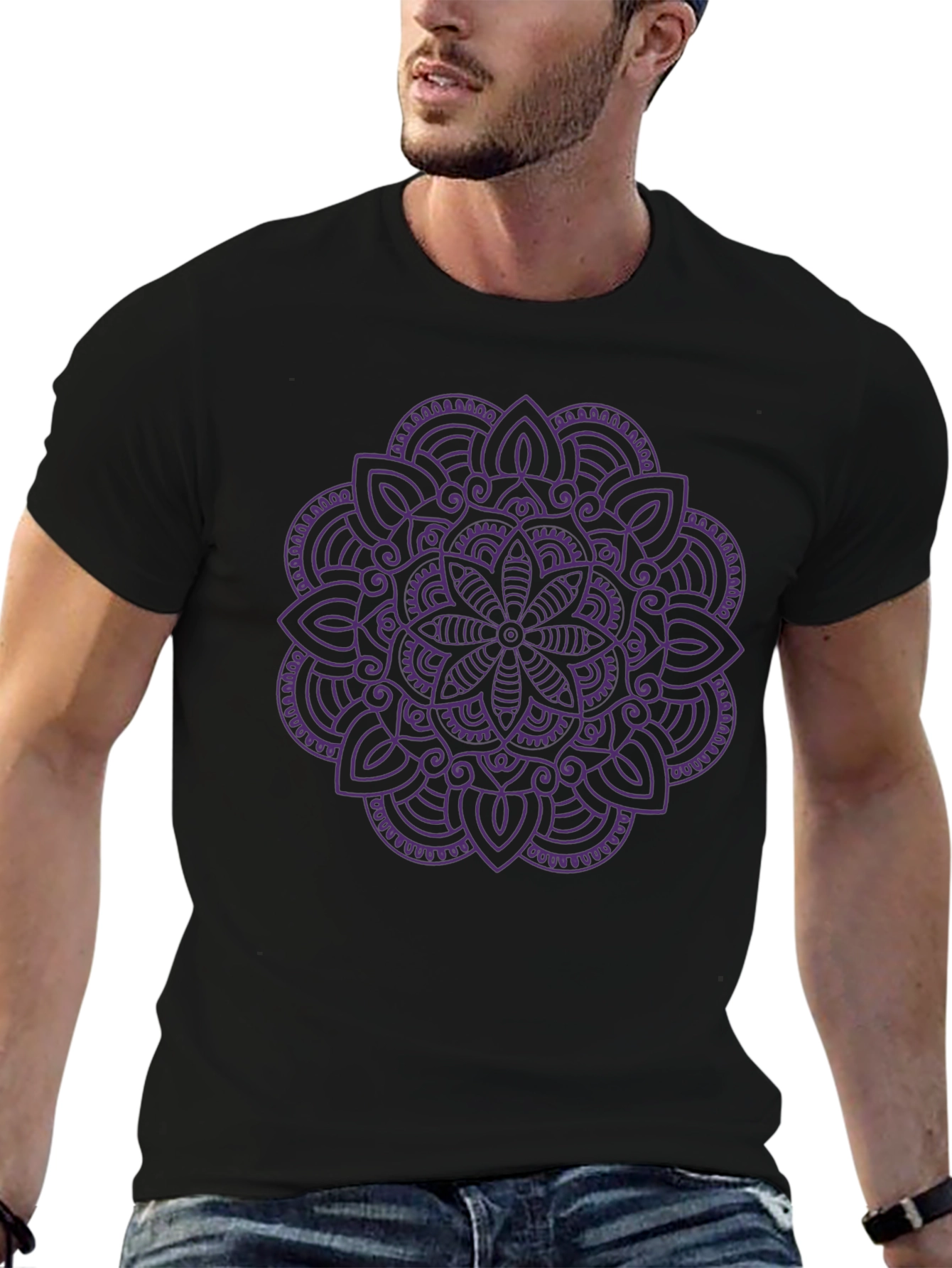 Black Mandala T-Shirt - Stylish Graphic Tee view 6