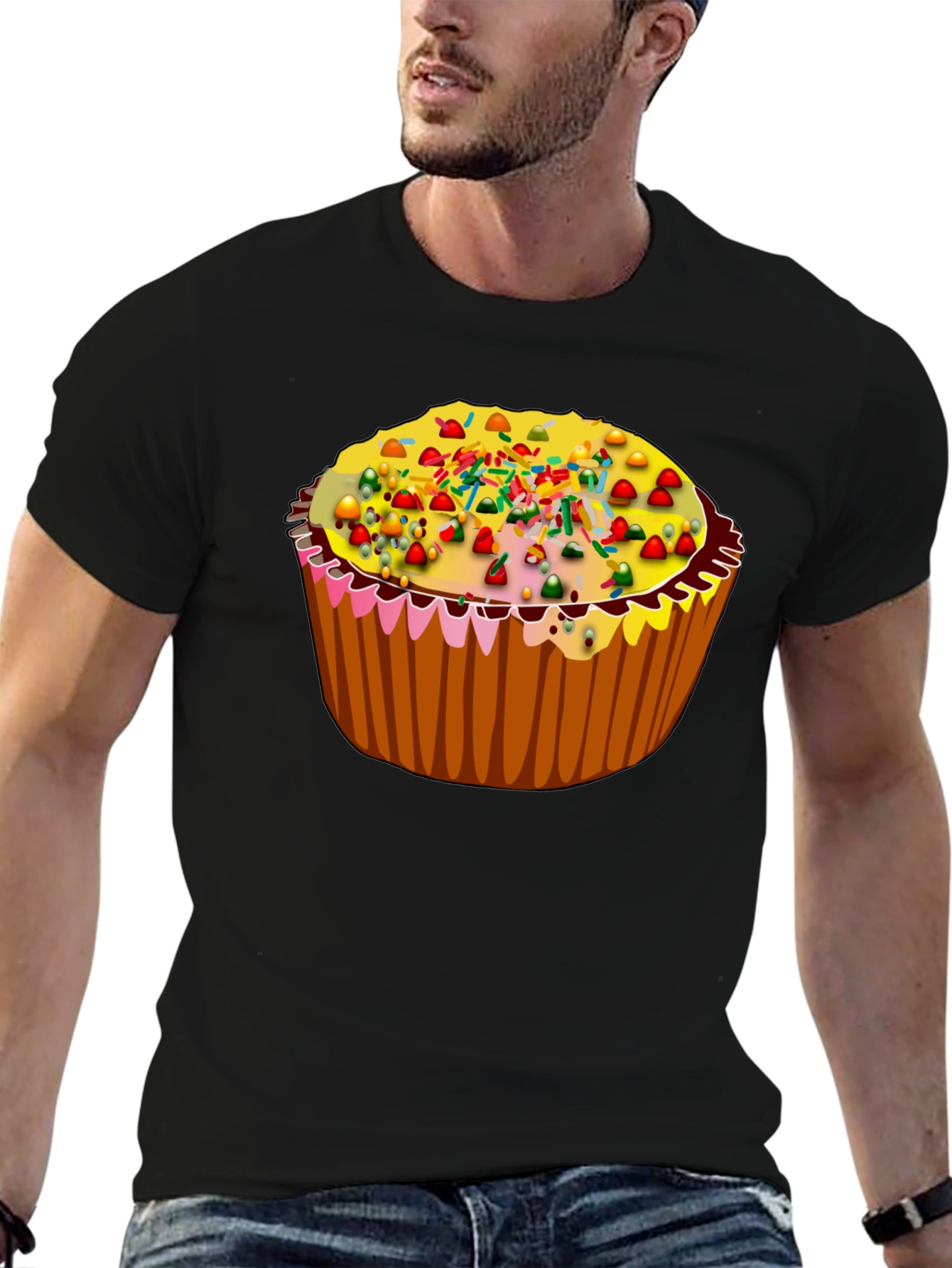 Black Cupcake T-Shirt - Sweet Treat Graphic Tee view 6