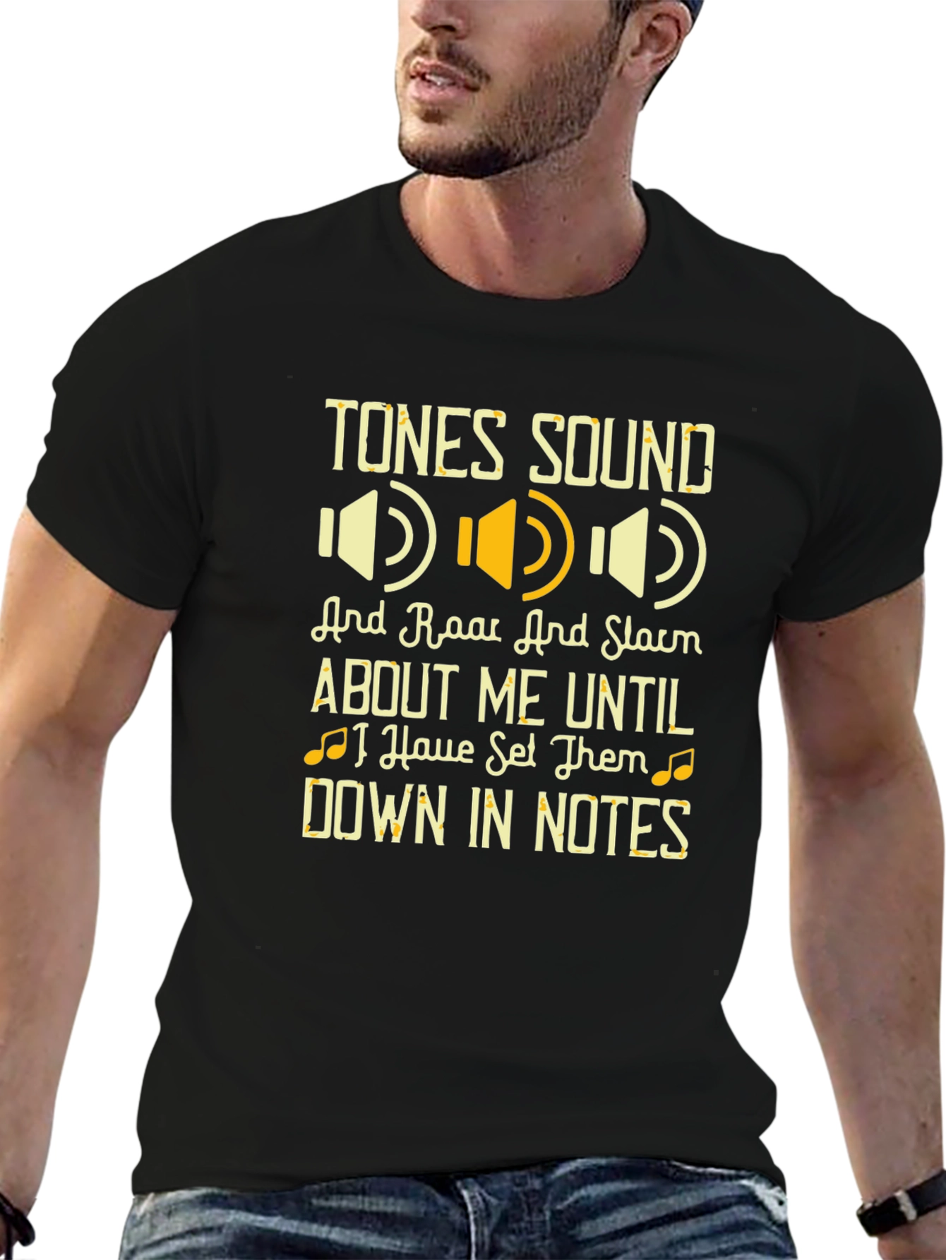 Black Tones Sound Graphic T-Shirt view 6