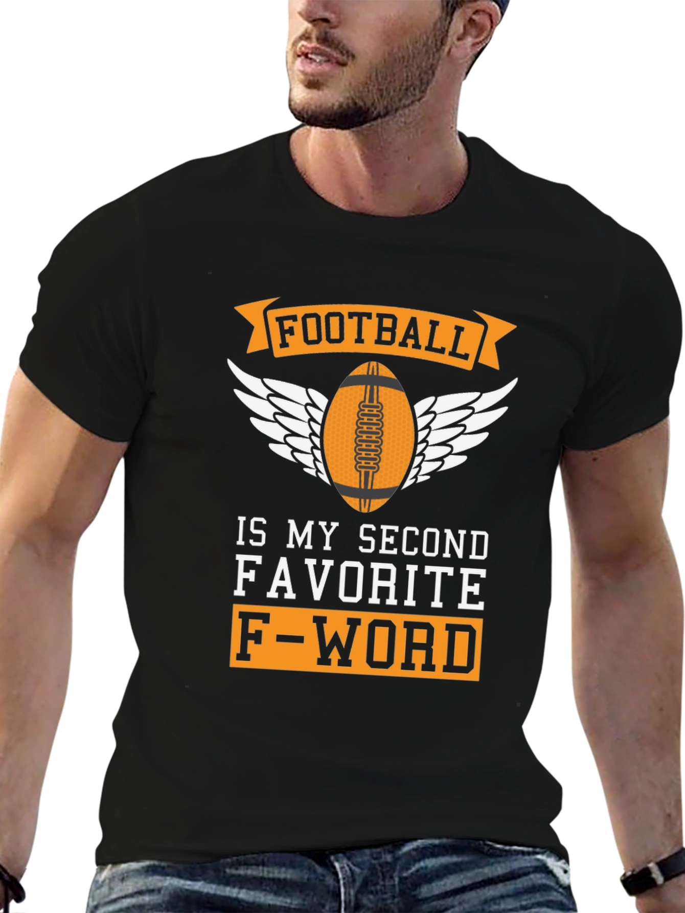 Black Football My Second Favorite F-Word T-Shirt view 6
