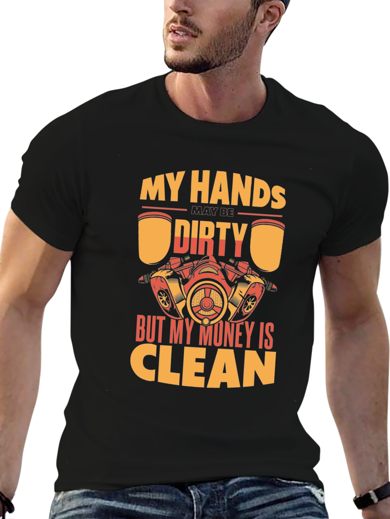 Black My Hands Dirty But My Money Clean T-Shirt view 6