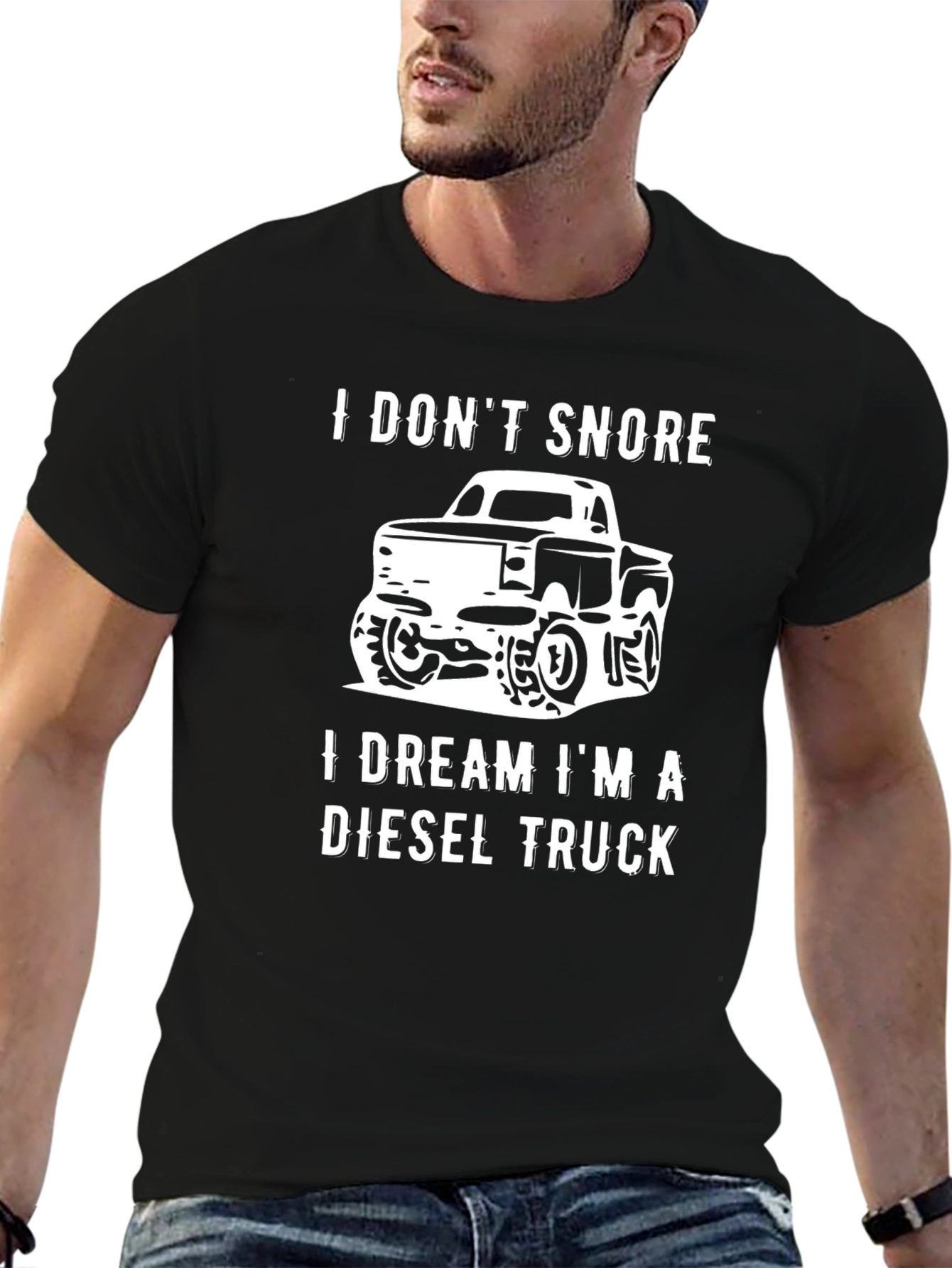 Black Diesel Truck Dream T-Shirt - Black Cotton Tee view 6