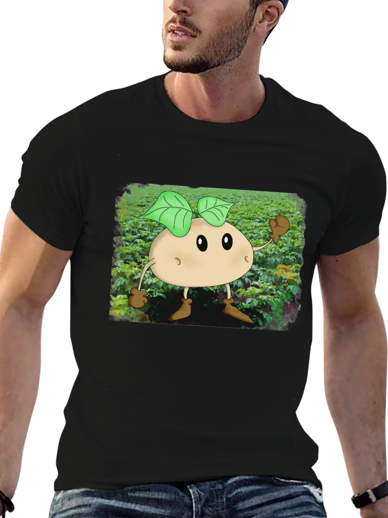 Black Cartoon Spud T-Shirt view 6