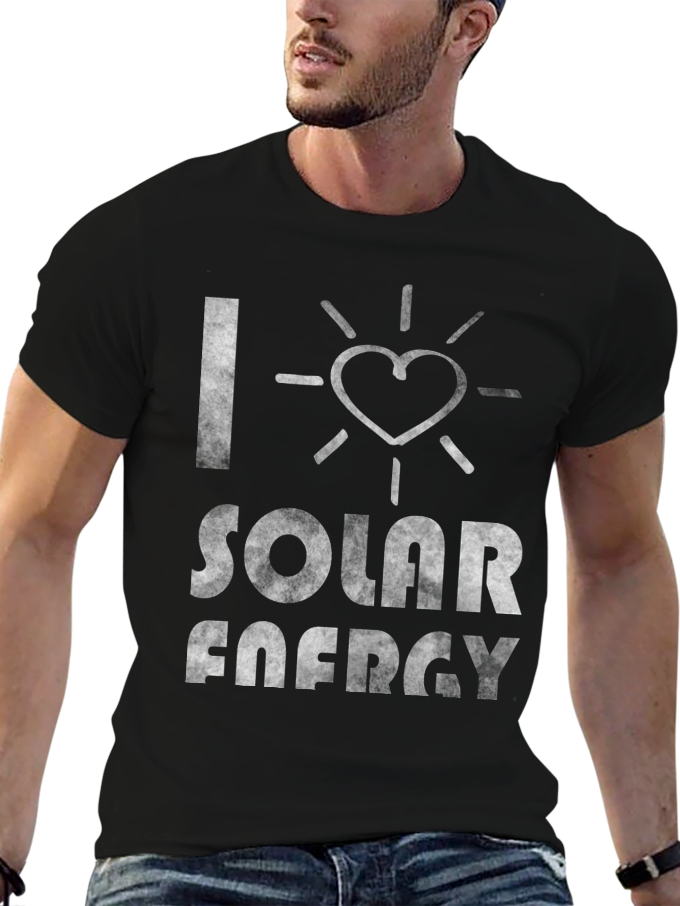 Black I Love Solar Energy T-Shirt - Eco-Friendly Fashion view 6