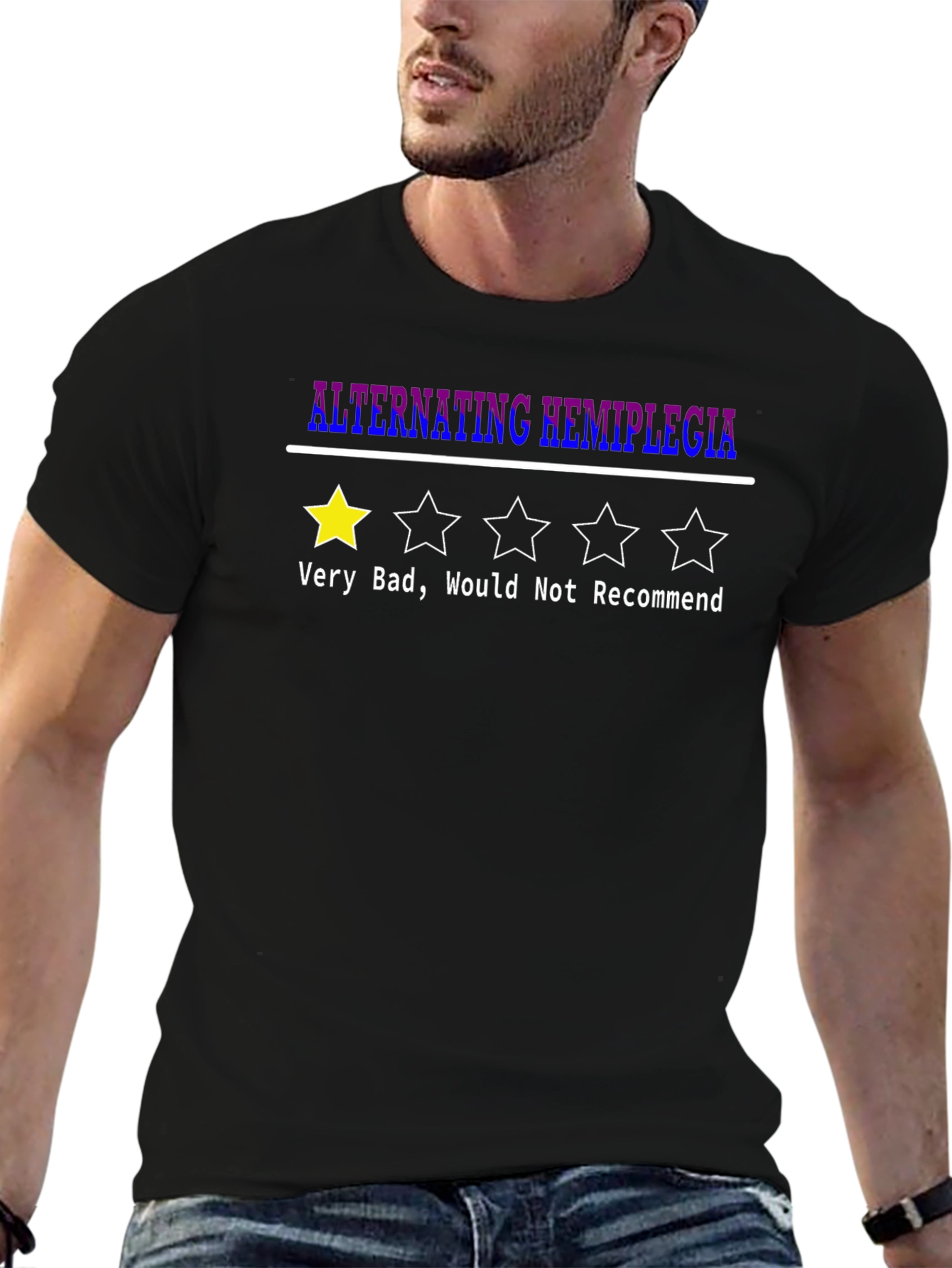 Black Alternating Hemiplegia T-Shirt - 1 Star Rating view 6