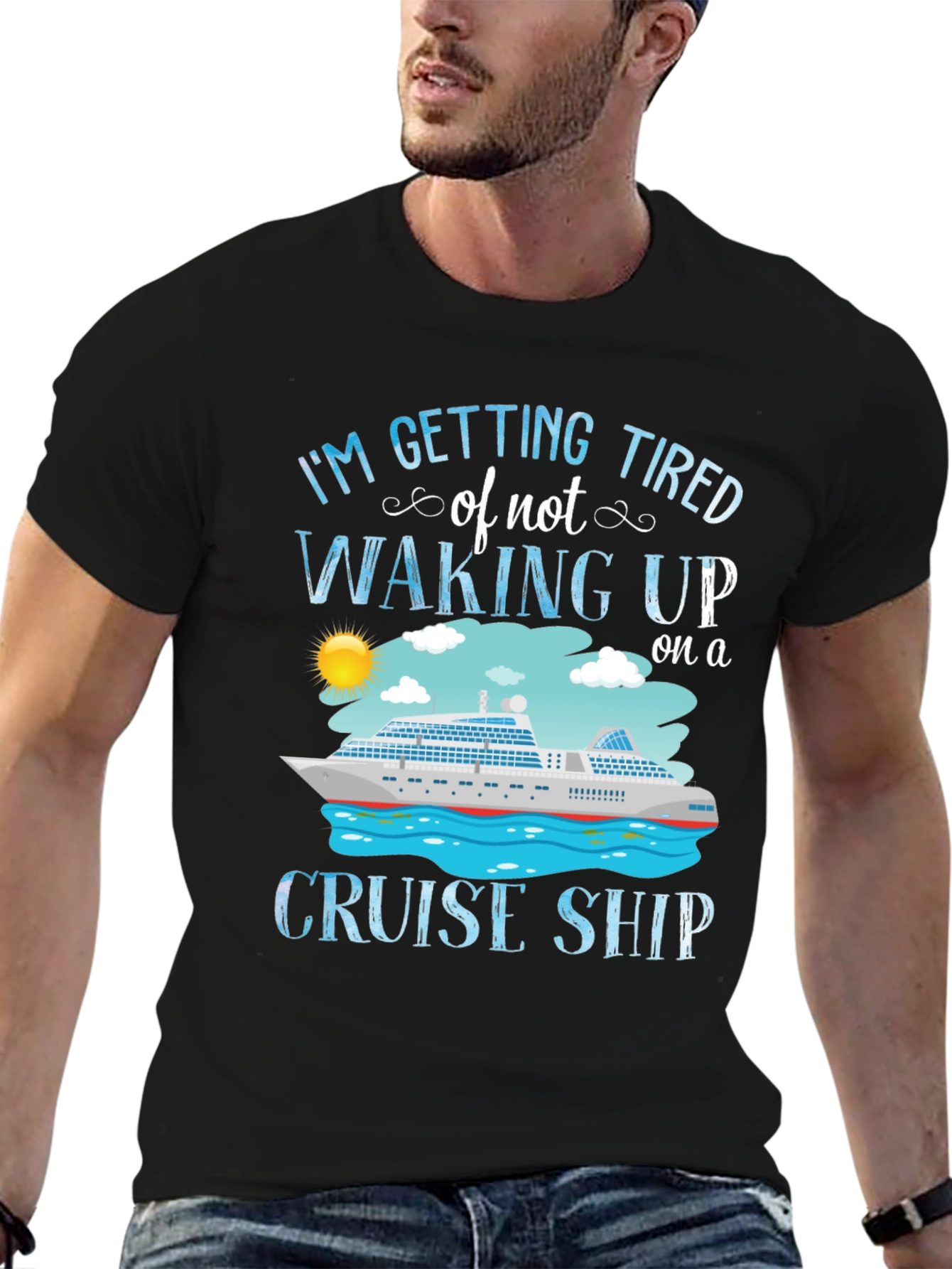 Black Cruise Ship T-Shirt - I'm Getting Tired view 6
