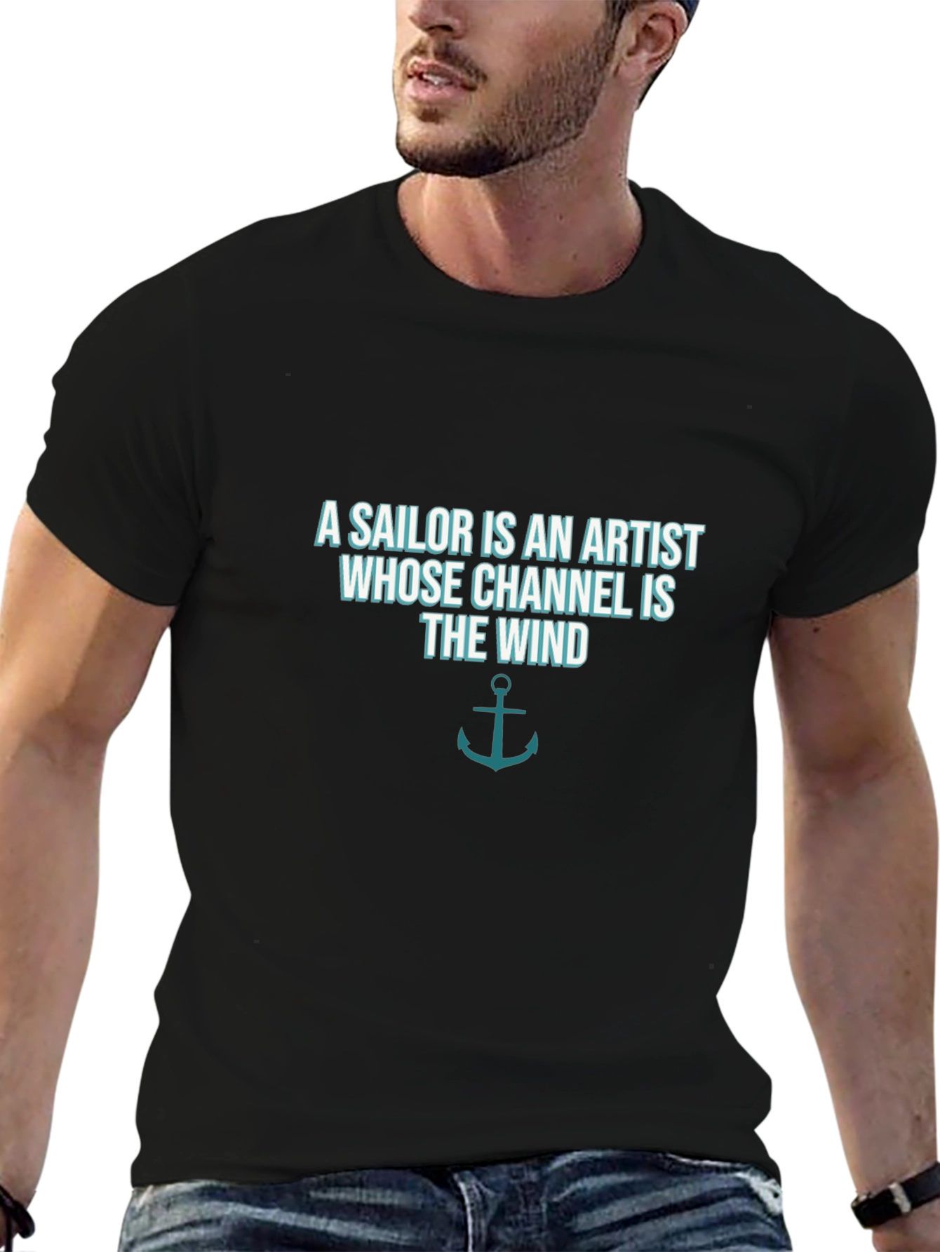 Black Sailor Artist T-Shirt - Channel the Wind view 6
