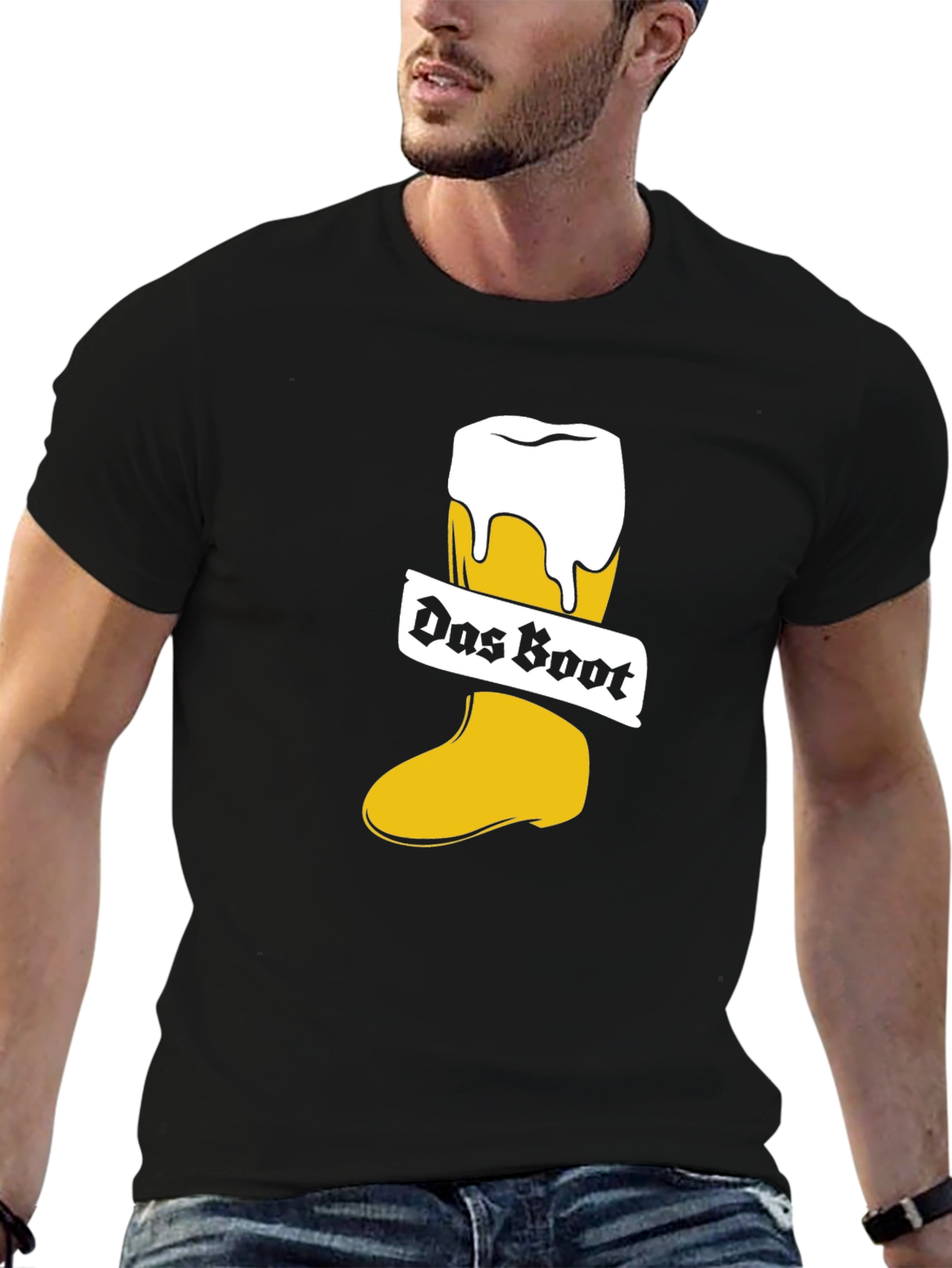 Black Das Boot Beer Boot T-Shirt view 6