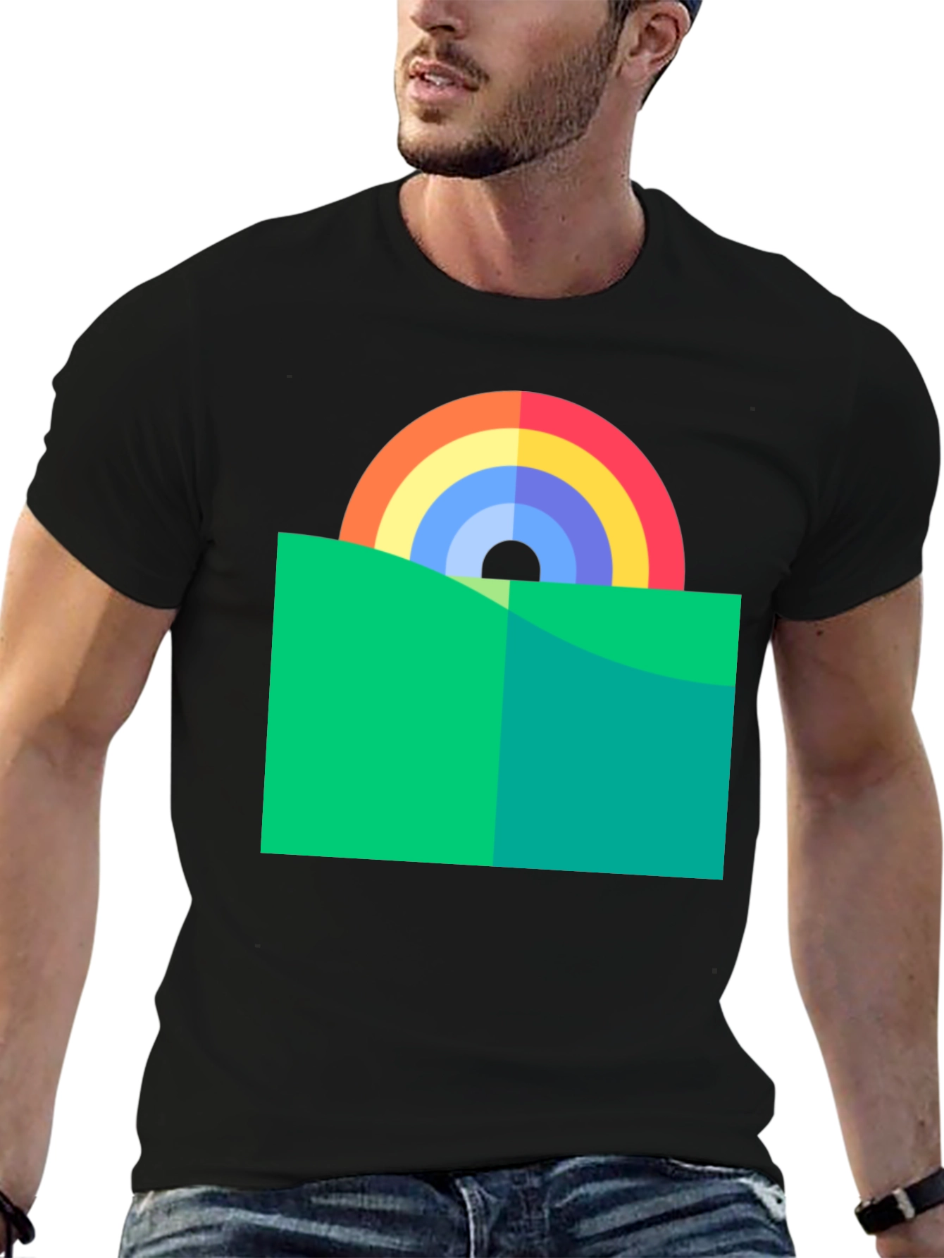 Black Rainbow Horizon Graphic Tee view 6