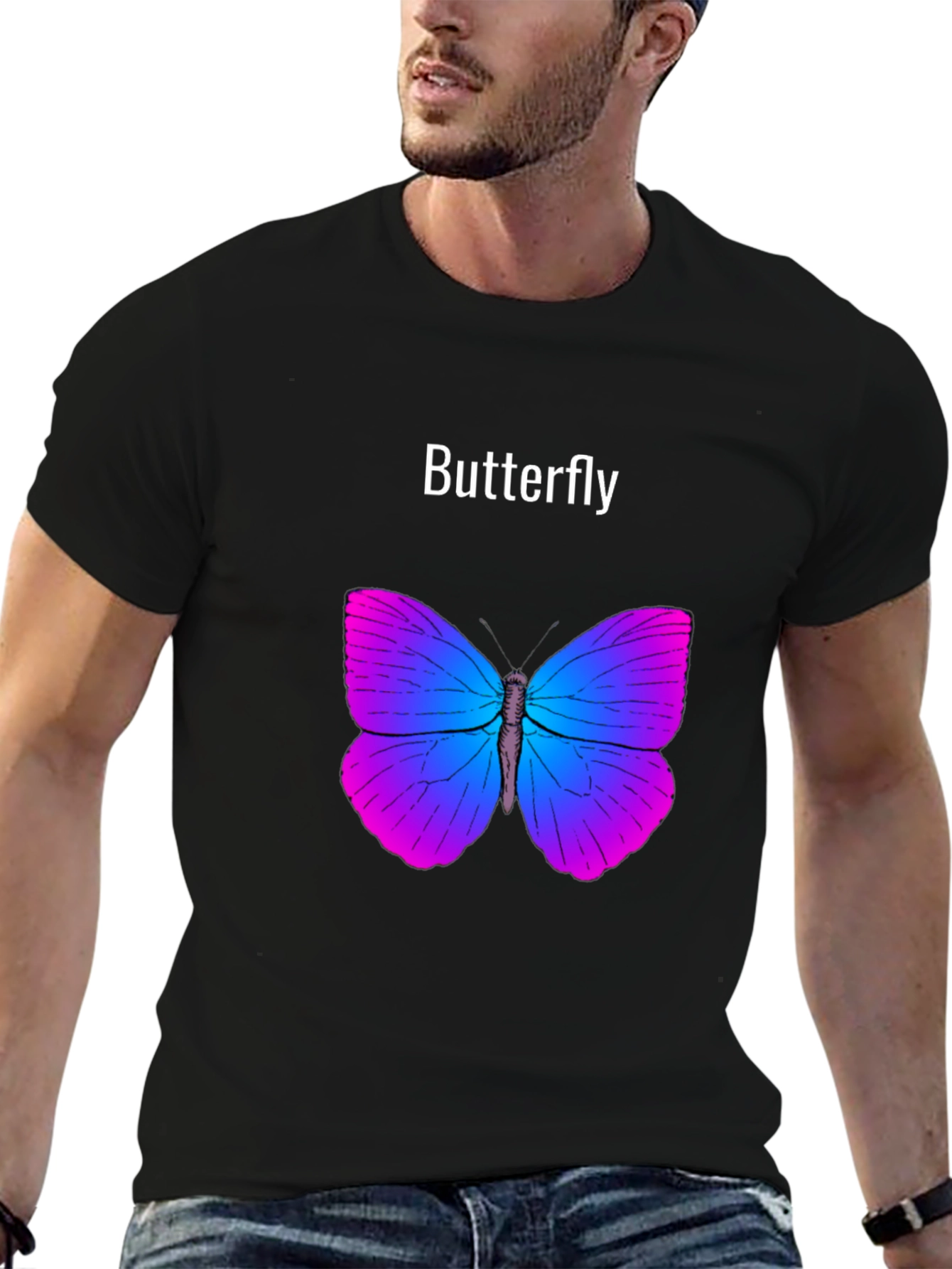 Black Butterfly Graphic T-Shirt - Stylish Unisex Tee view 6