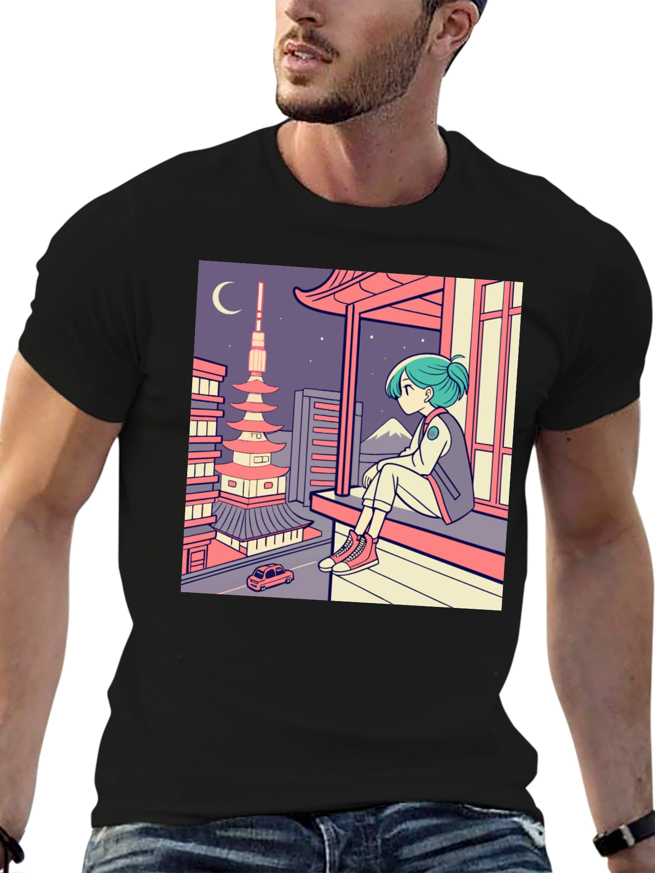 Anime Girl Japan Landscape T-Shirt - 6