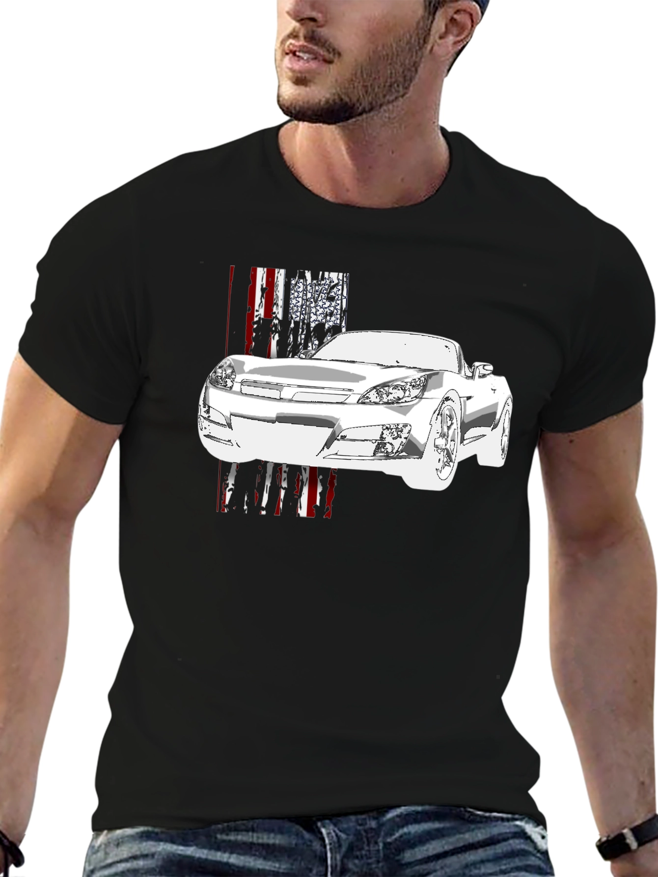 Black Car Graphic Black T-Shirt view 6