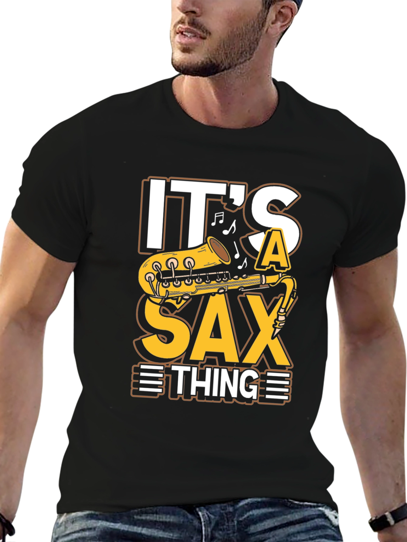 Black It's A Sax Thing T-Shirt - Musical Instrument Tee view 6