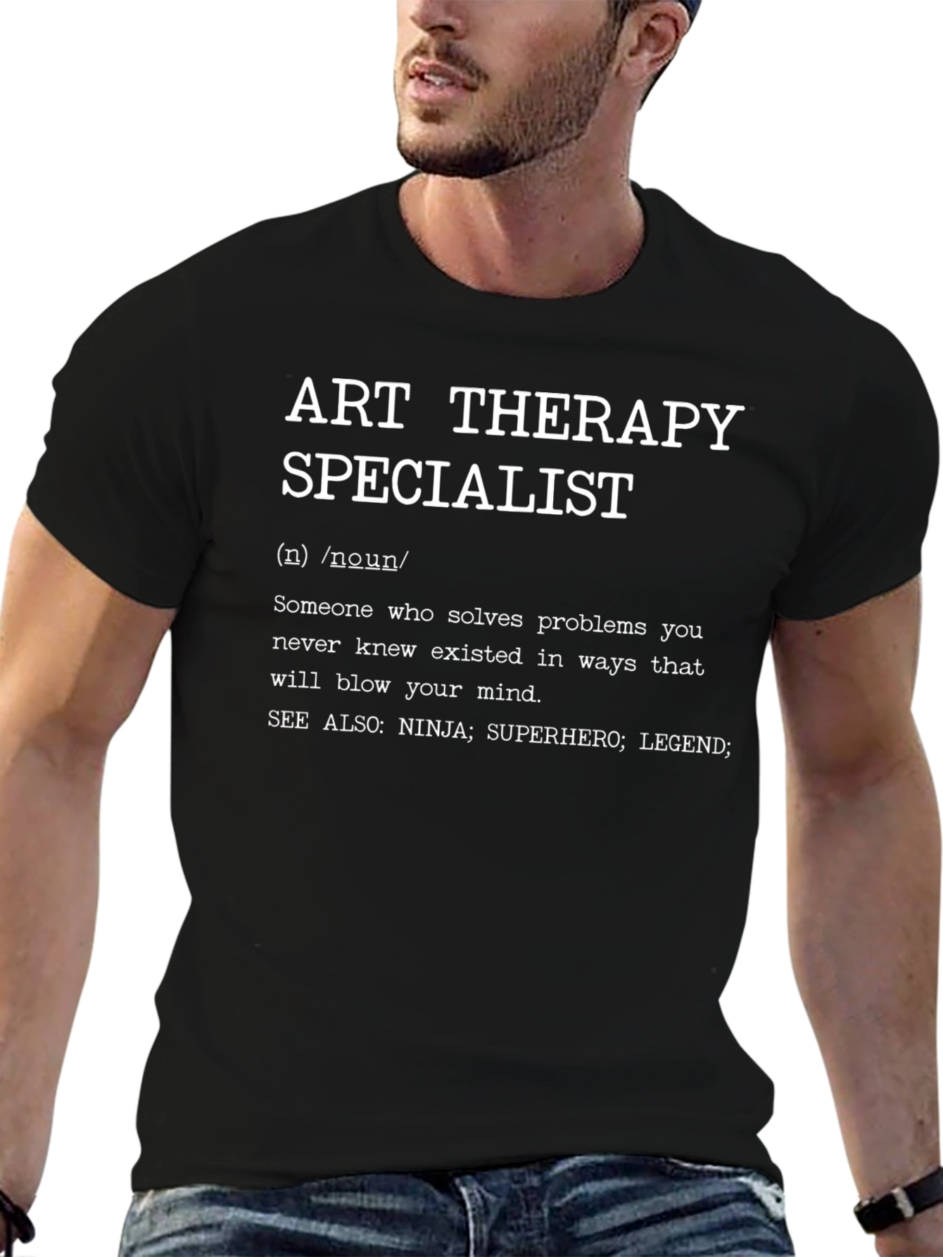 Black Art Therapy Specialist T-Shirt view 6