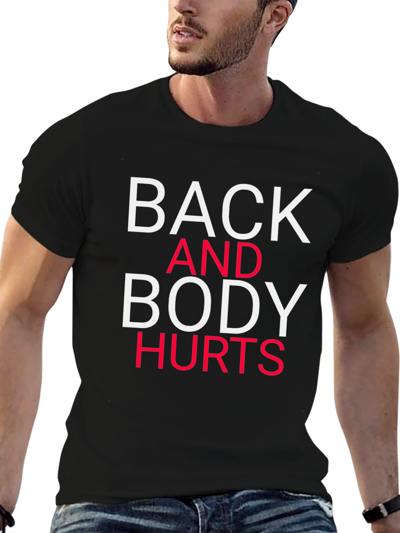 Black Back and Body Hurts Graphic Tee - Casual Comfort view 6
