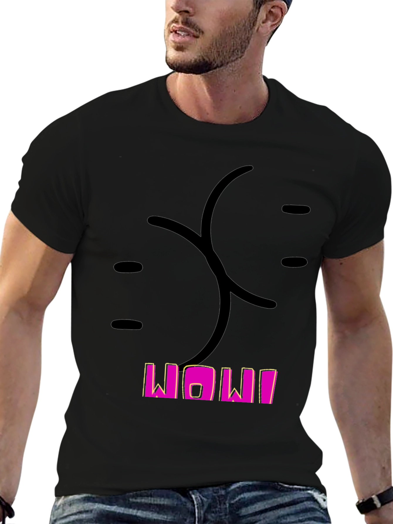 Black Funny Butt Graphic Black T-Shirt for Men view 6