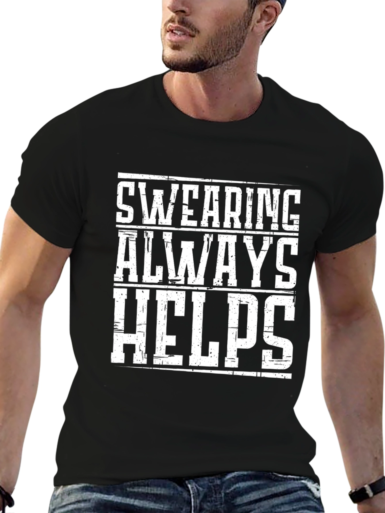 Black Swearing Always Helps Graphic Tee view 6