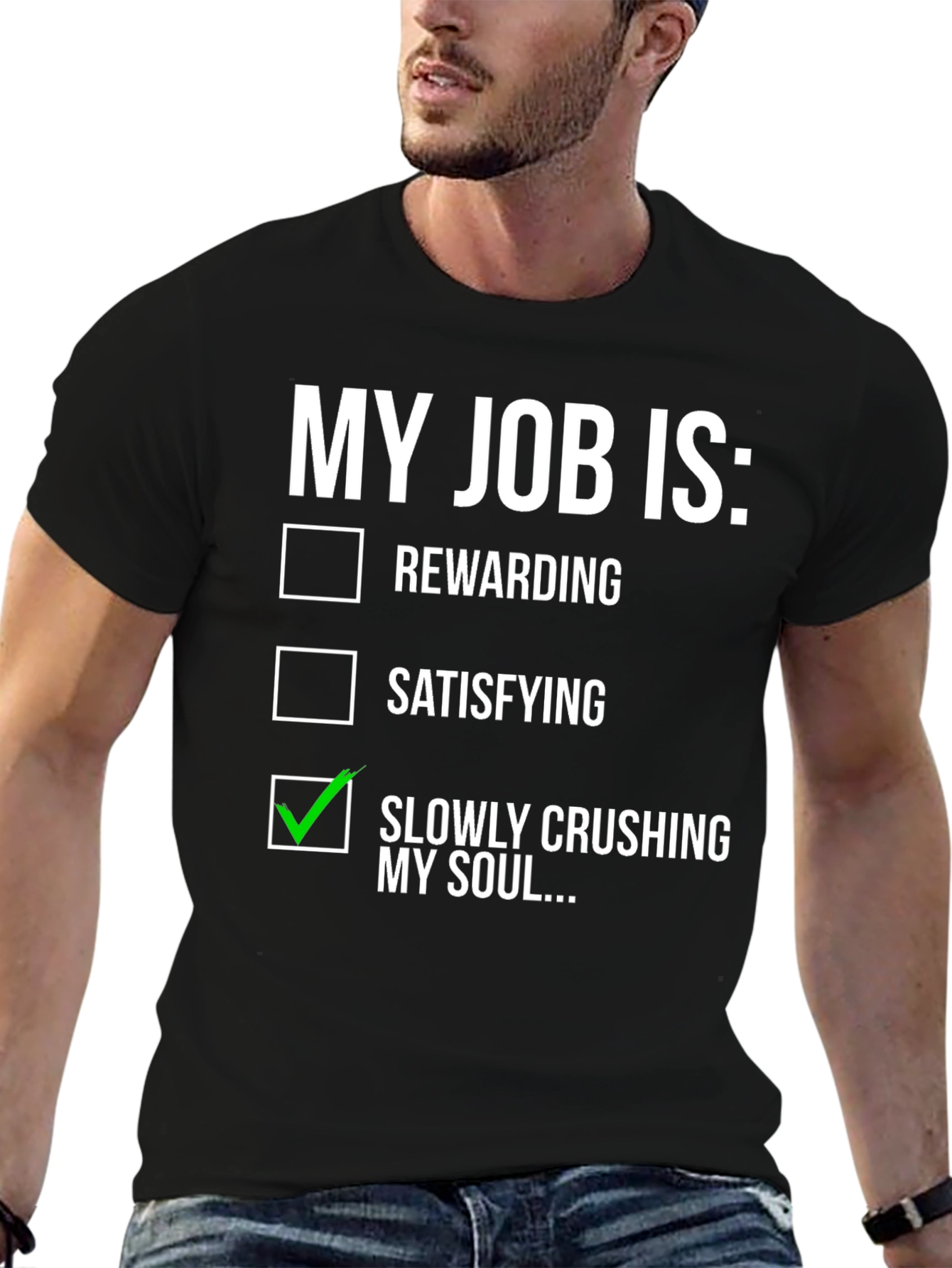 Black My Job Is Crushing My Soul T-Shirt view 6