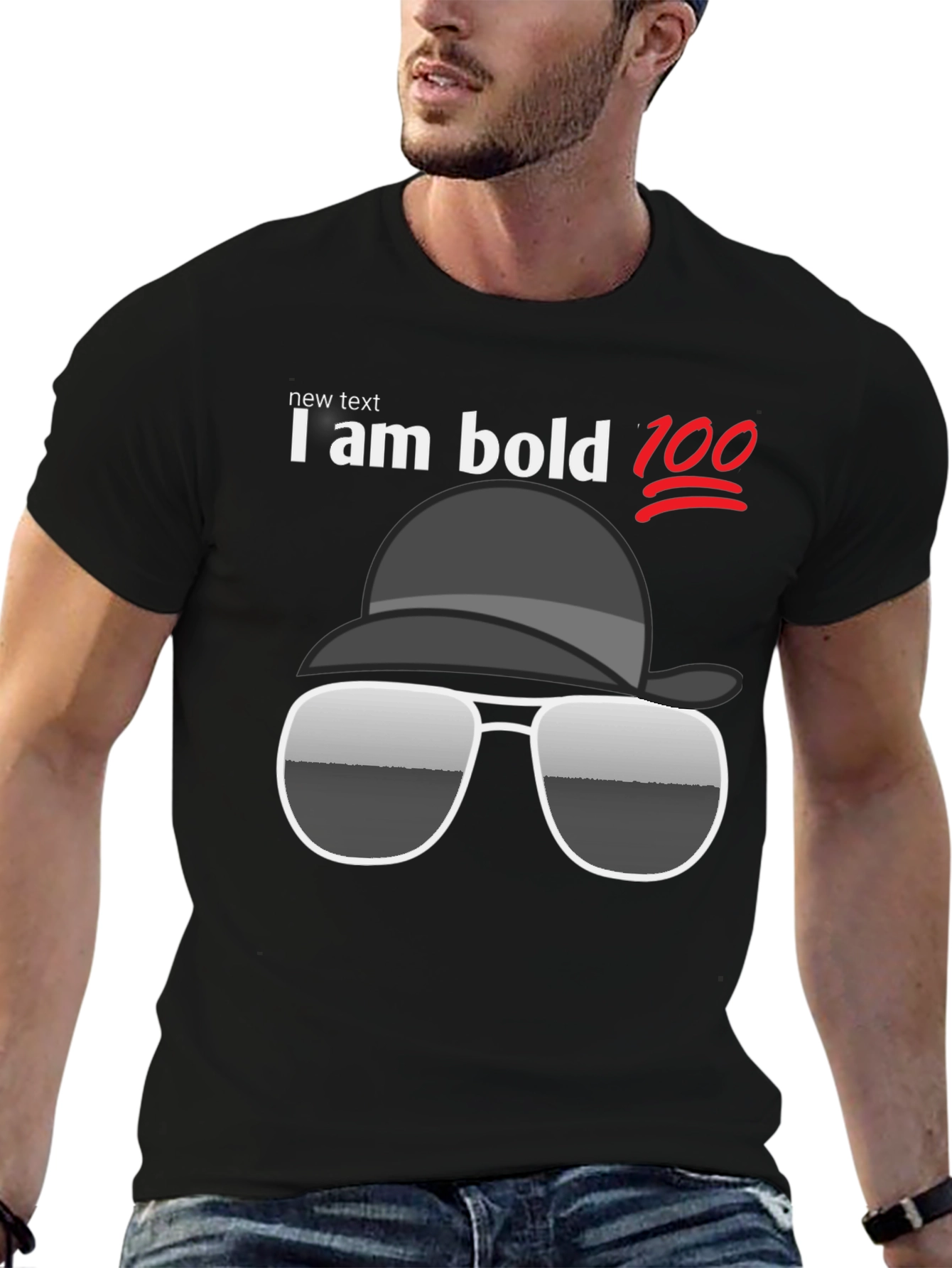 Black I Am Bold T-Shirt - Cool Graphic Tee view 6