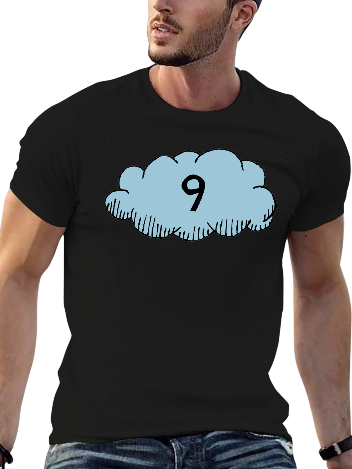 Black Cloud Nine T-Shirt - Black Cotton Tee view 6