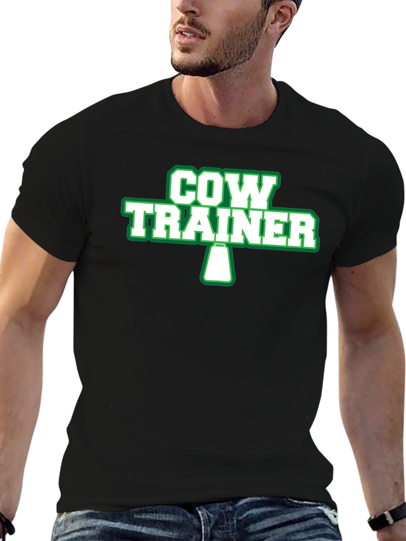Black Cow Trainer Graphic Tee - Funny Agriculture Shirt view 6