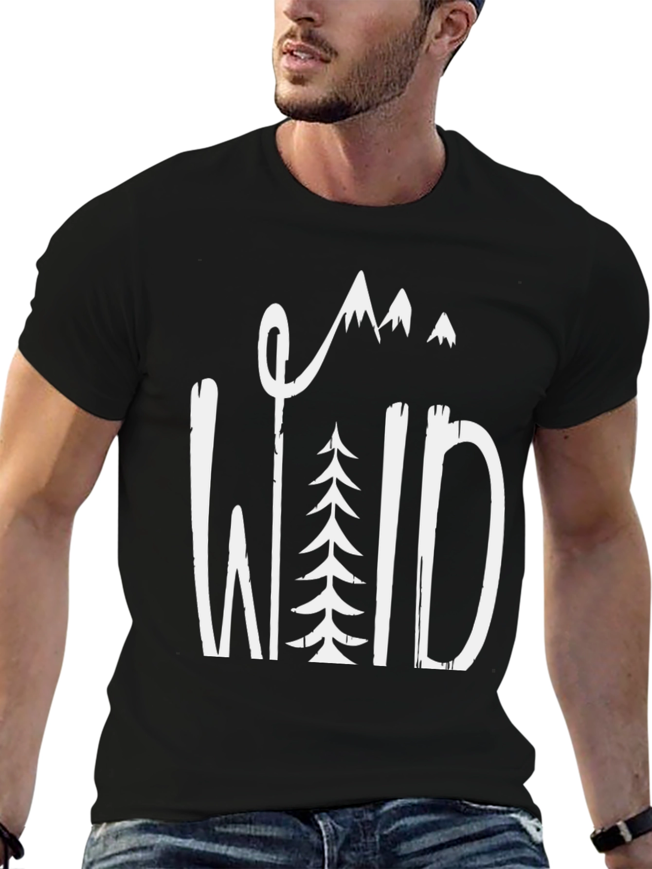 Black Wild Adventure Black Graphic T-Shirt view 6