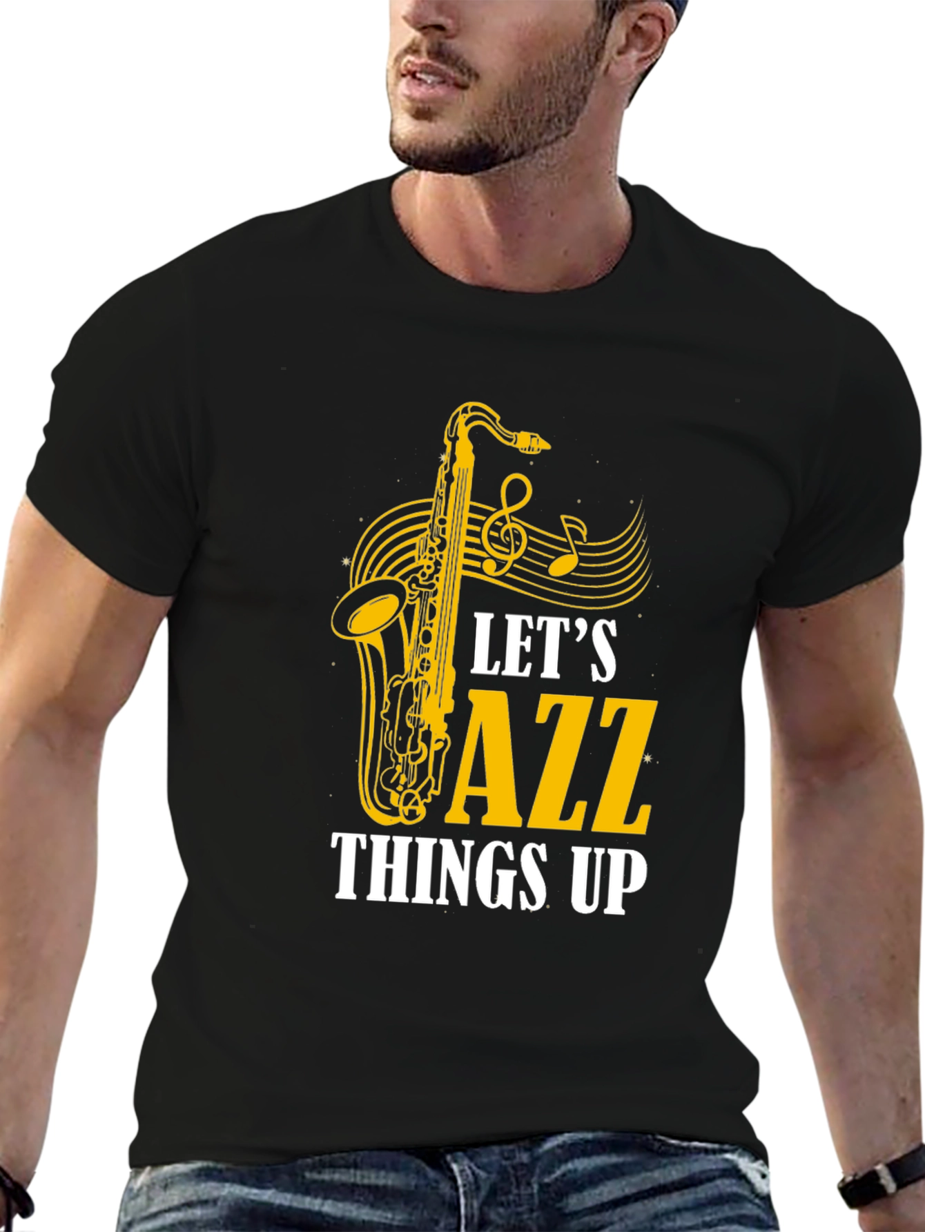 Black Let's Jazz Things Up Graphic T-Shirt view 6