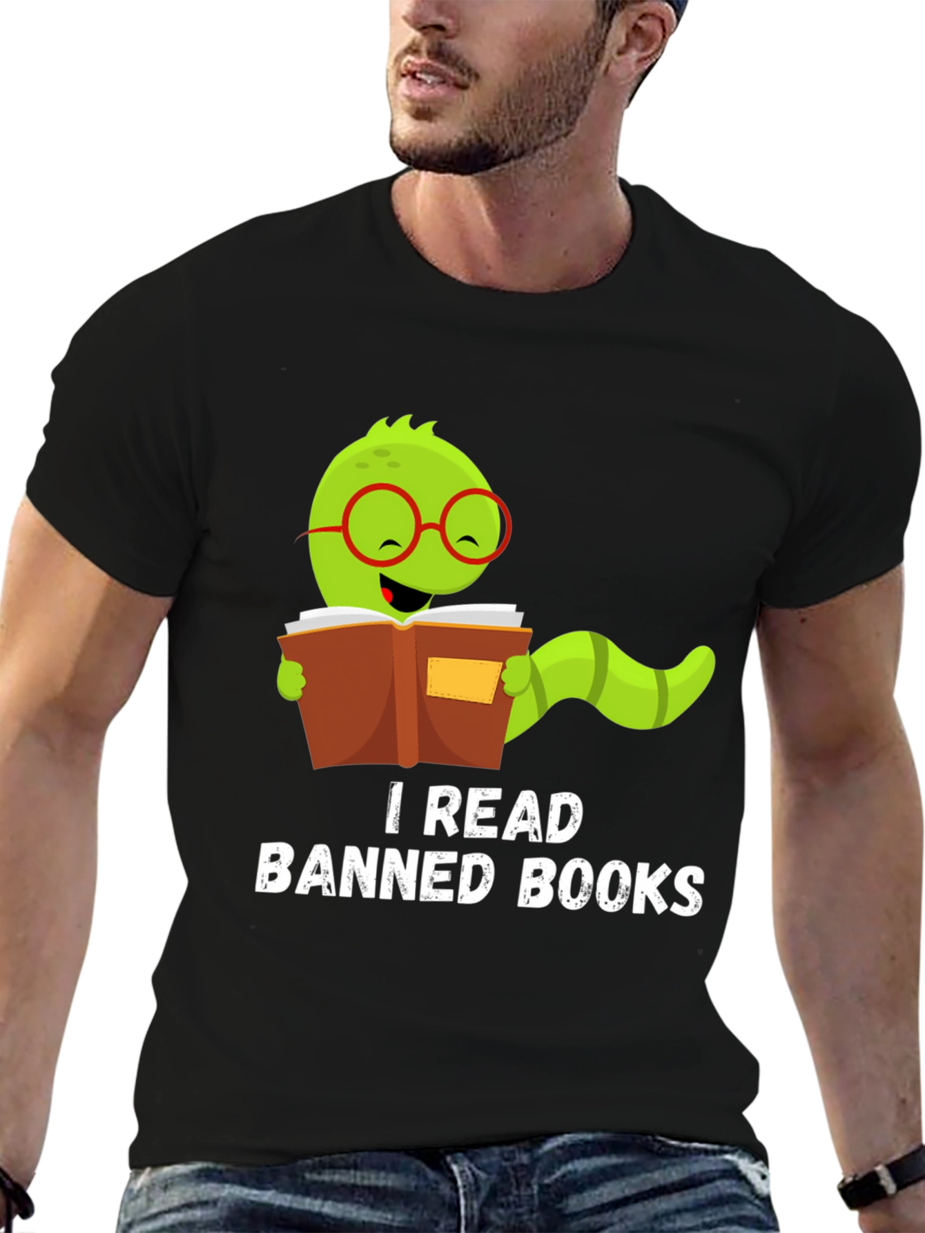Black I Read Banned Books T-Shirt view 6