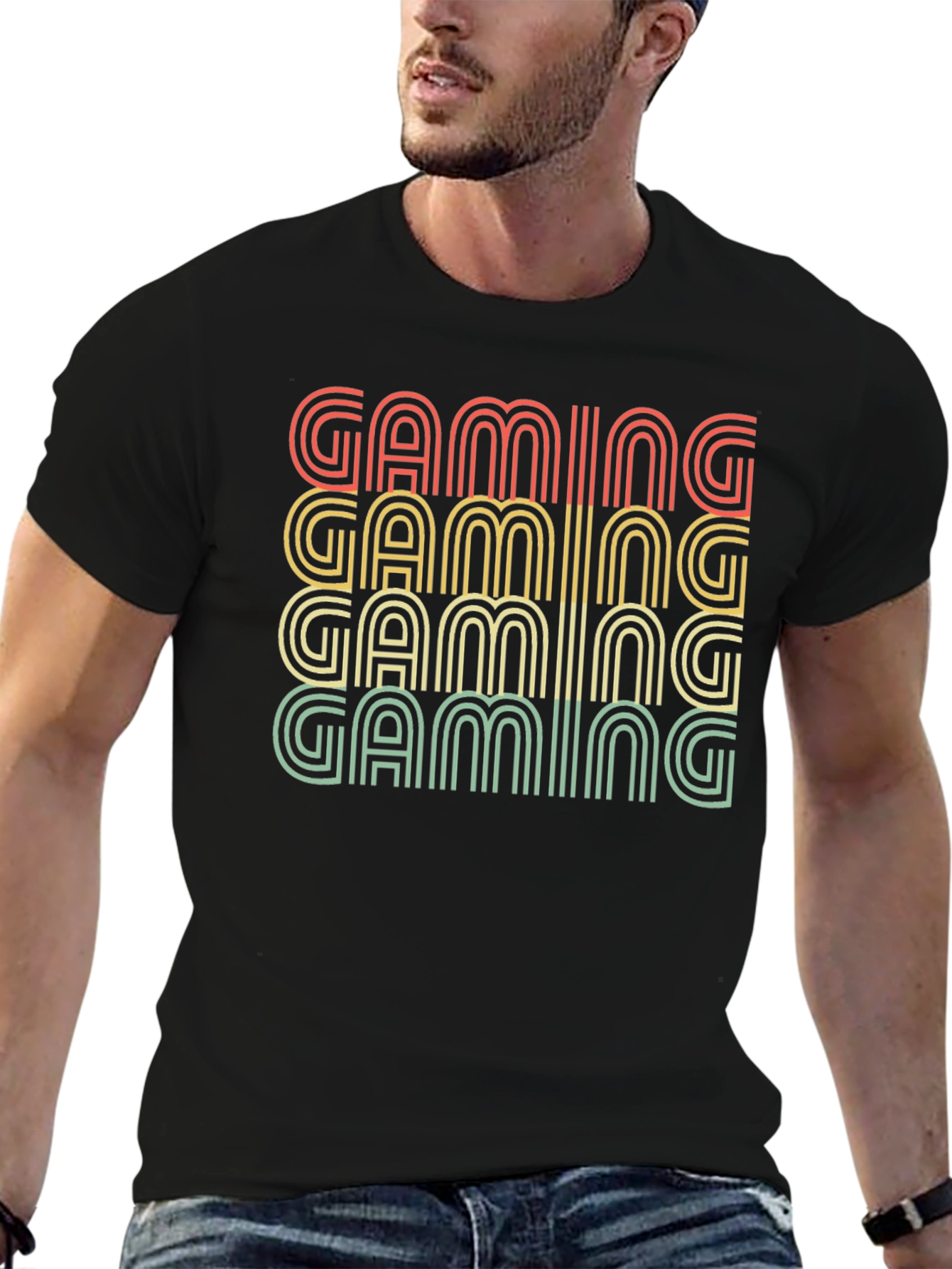 Black Retro Gaming T-Shirt - Cool Gamer Tee view 6