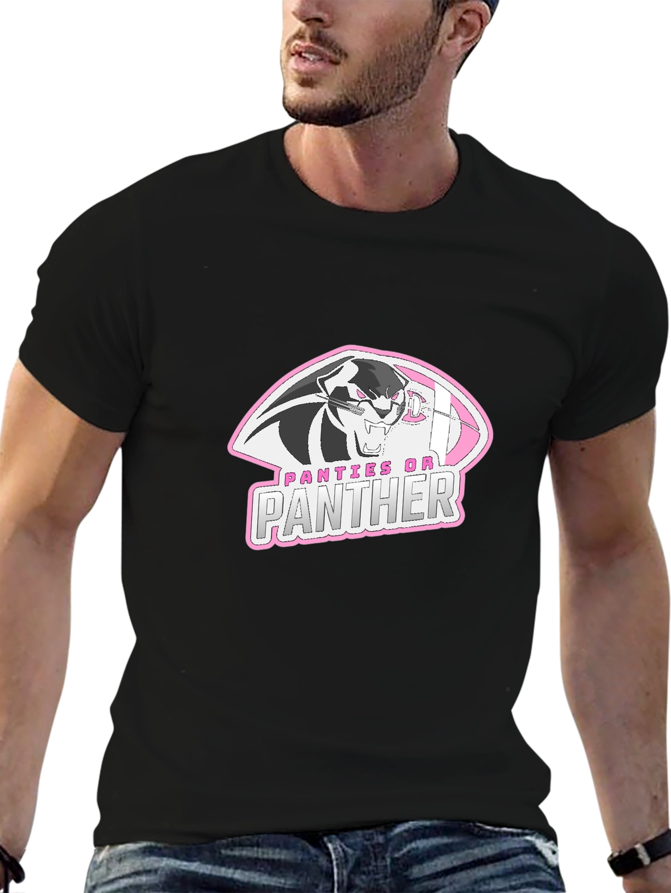 Black Panties On Panther Black Graphic Tee view 6