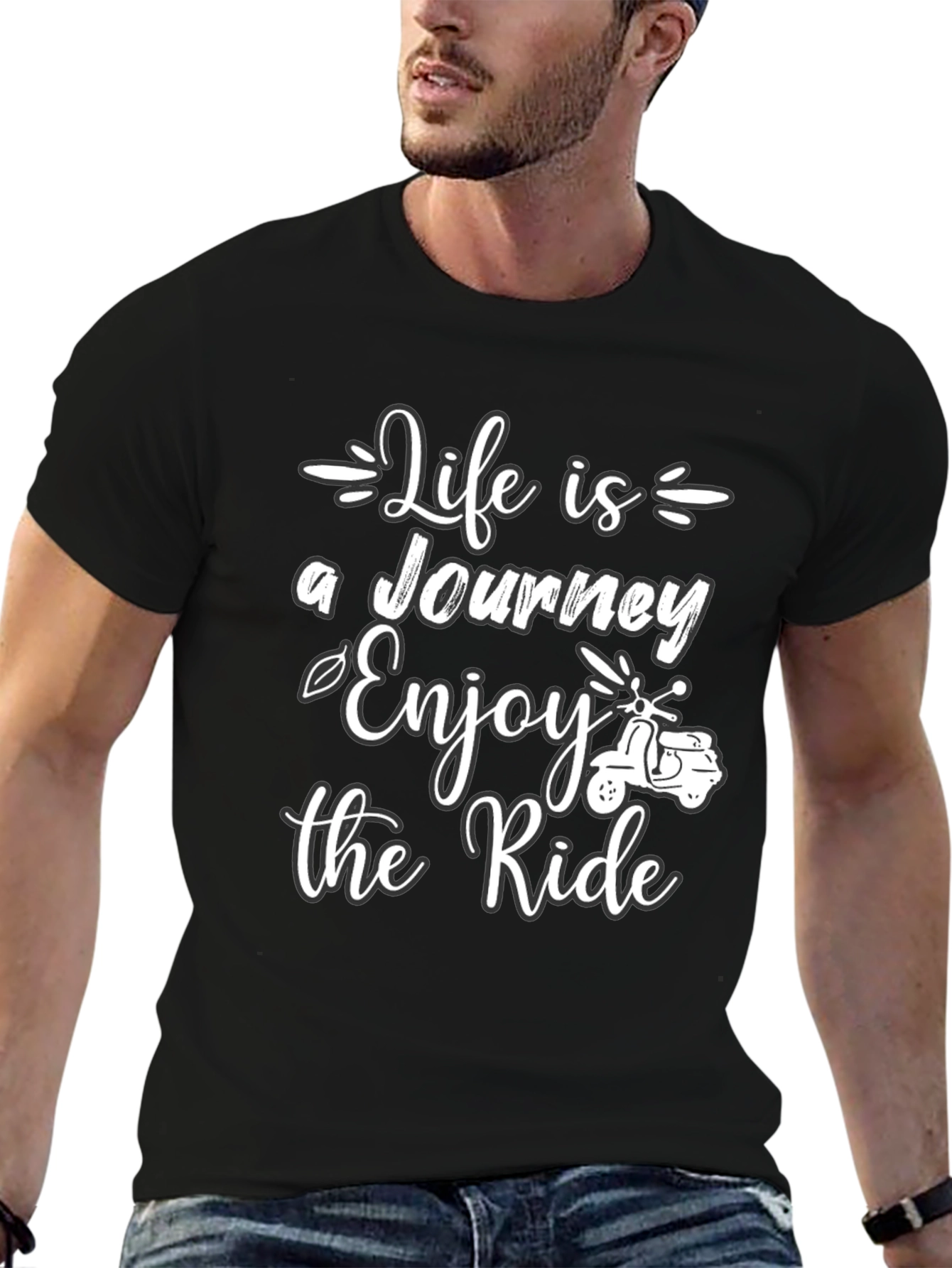 Black Life is a Journey T-Shirt - Enjoy the Ride Graphic Tee view 6