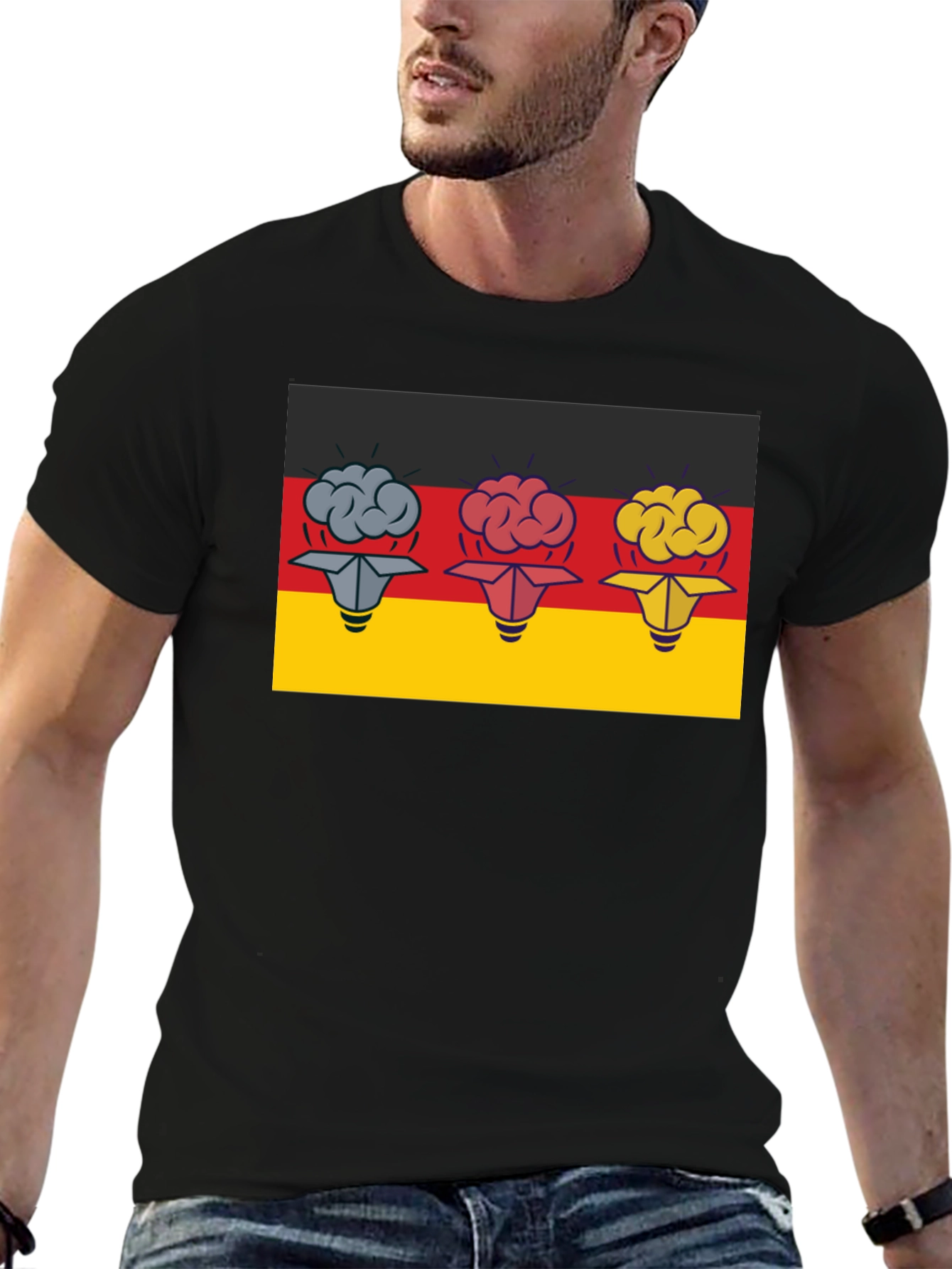 Germany Flag Brain Idea T-Shirt - 6