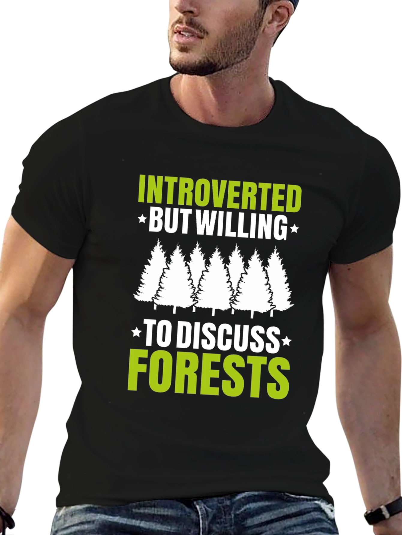 Black Introverted Forest Lover Tee view 6