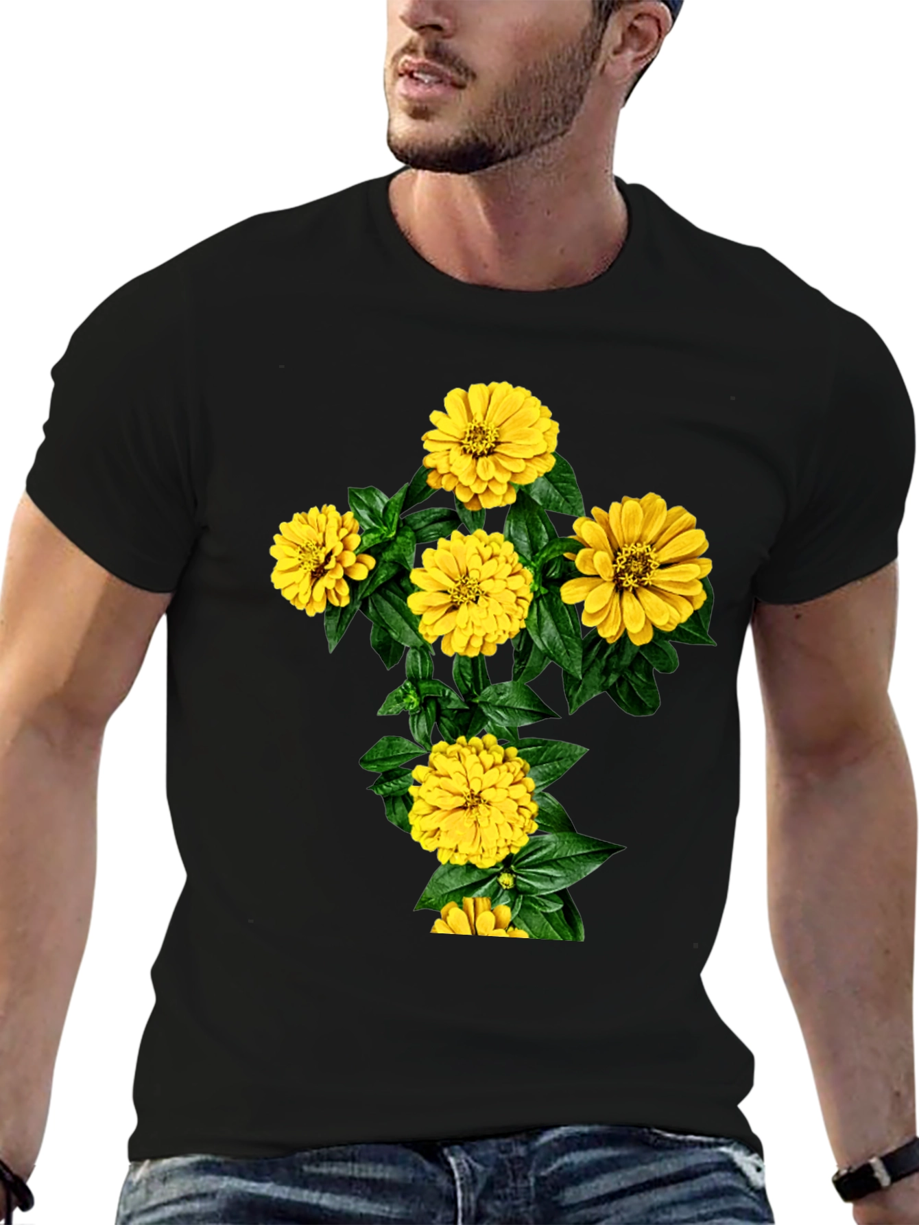 Black Floral Cross Graphic Tee - Stylish Comfort view 6