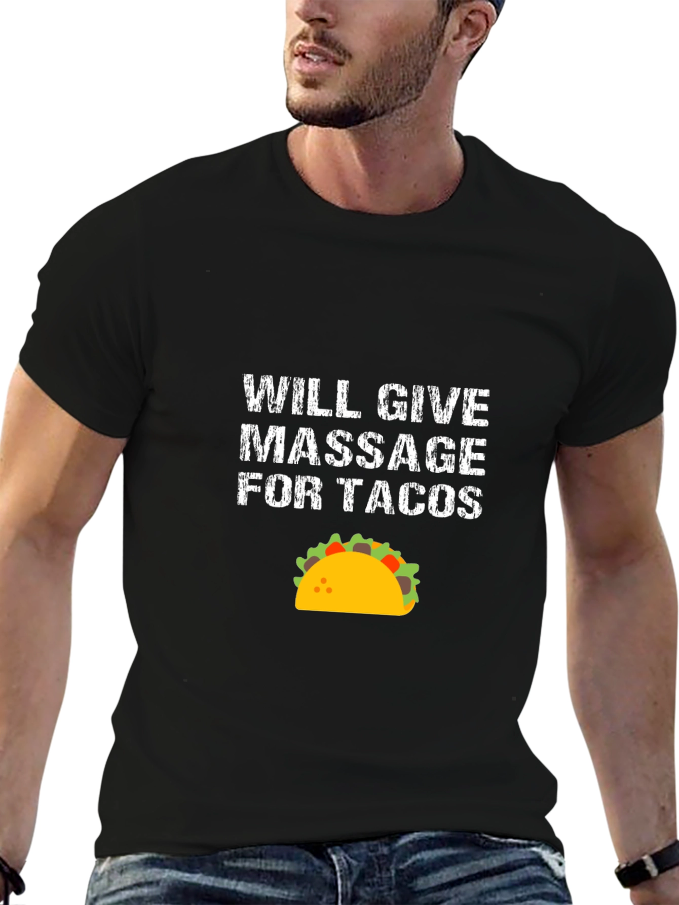 Black Will Give Massage For Tacos Funny T-Shirt view 6