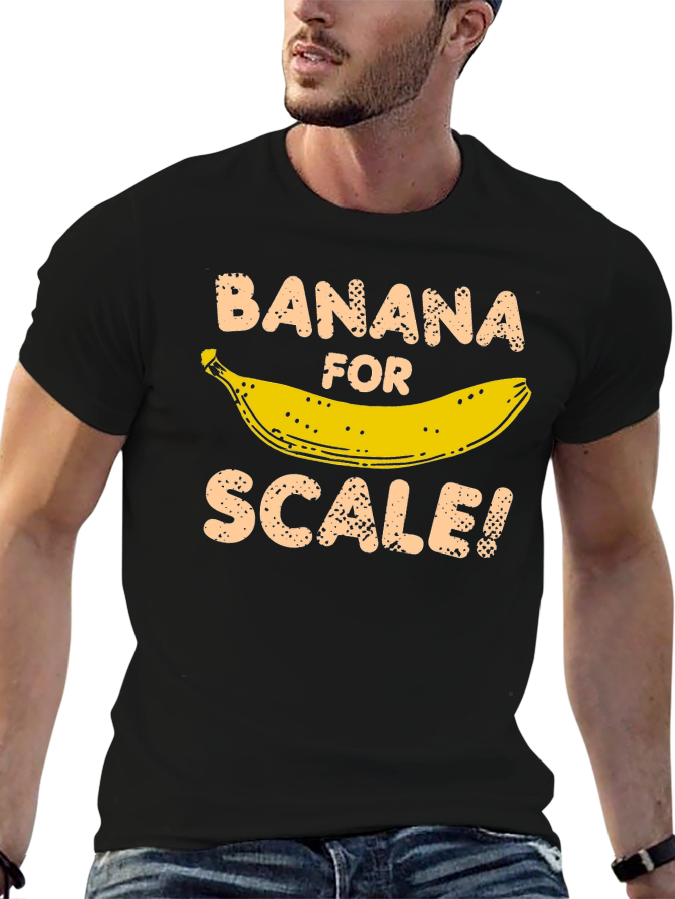 Black Banana For Scale Funny T-Shirt view 6