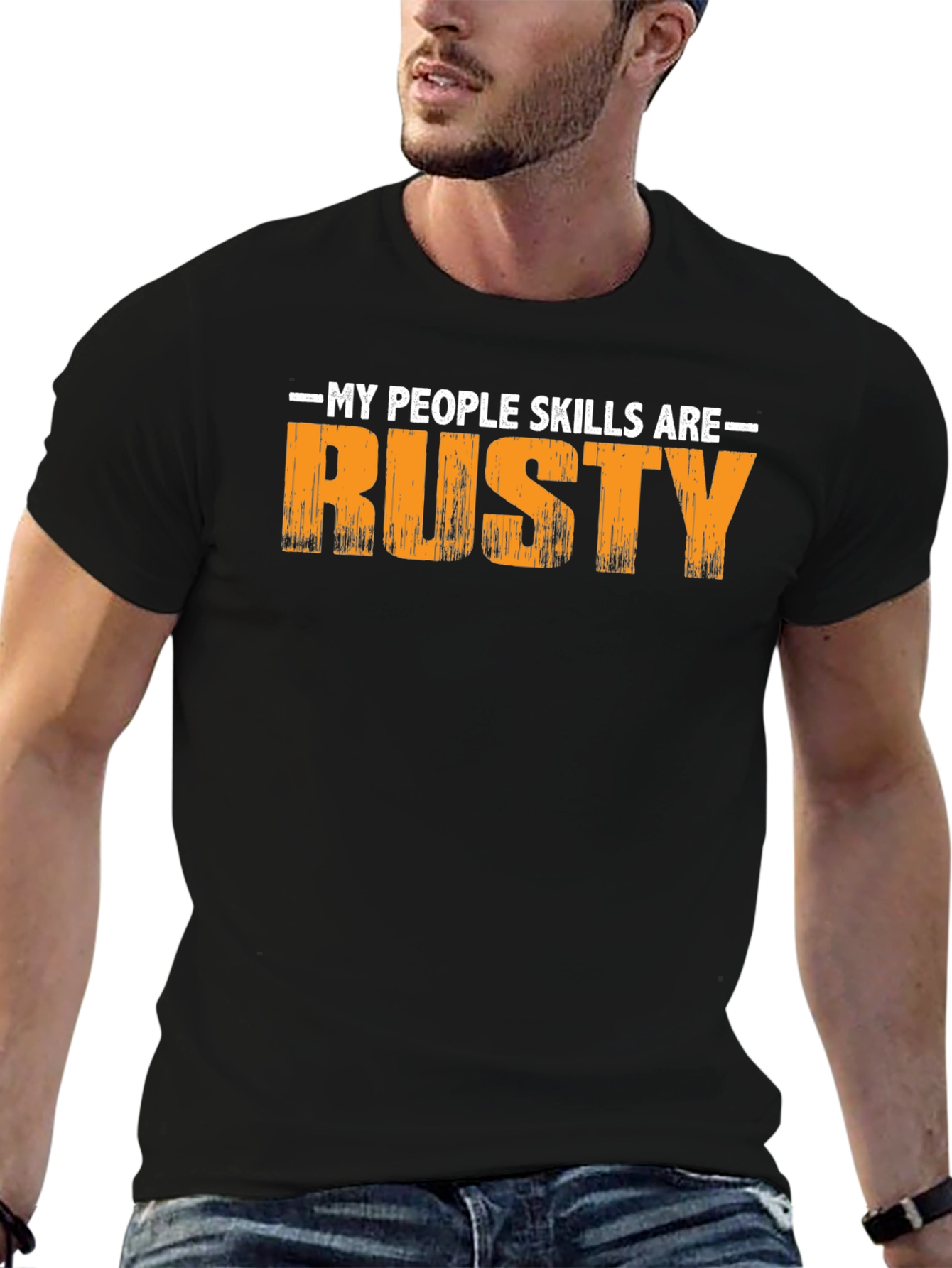 Black My People Skills Are Rusty Graphic T-Shirt view 6