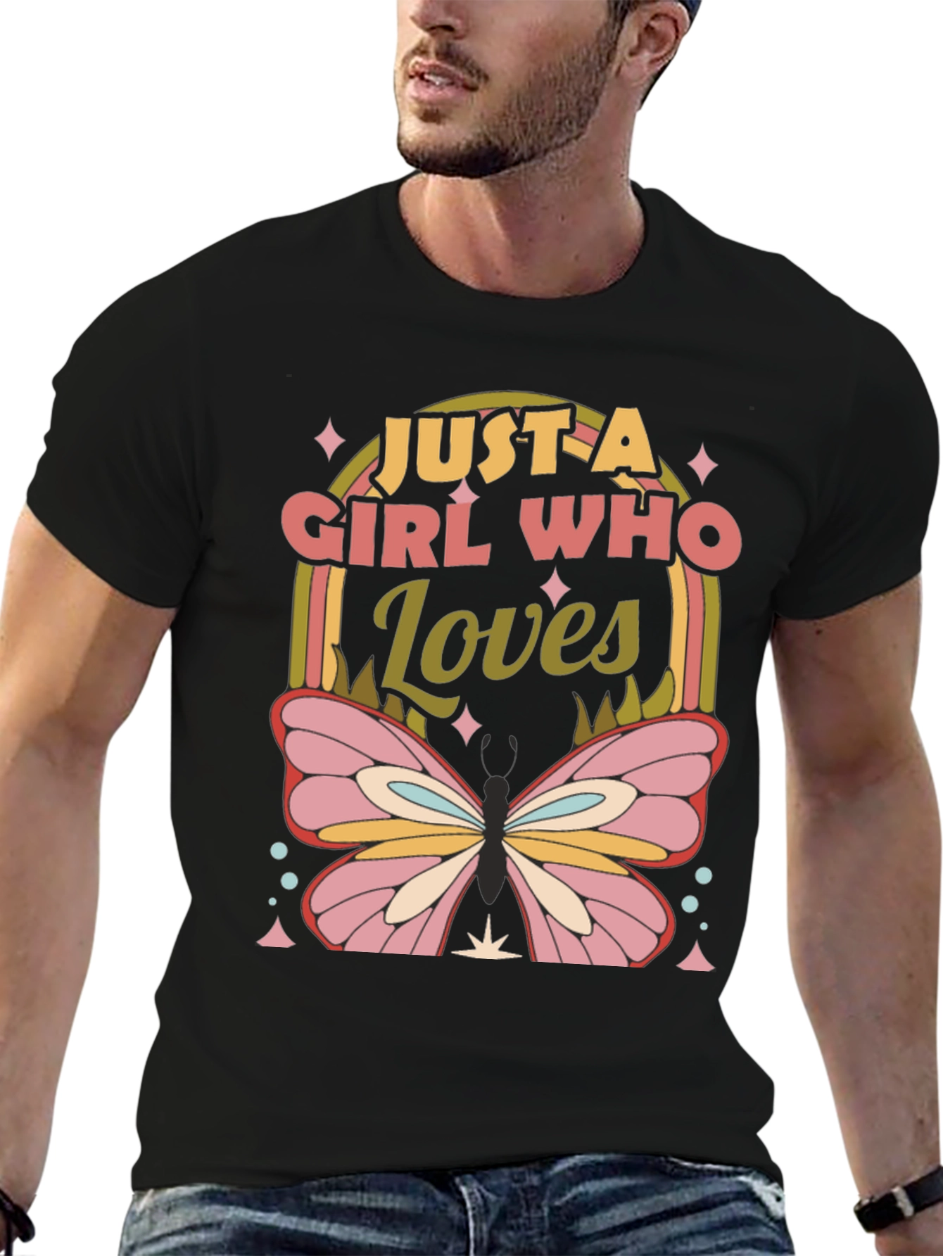 Black Girl Who Loves Butterflies T-Shirt view 6