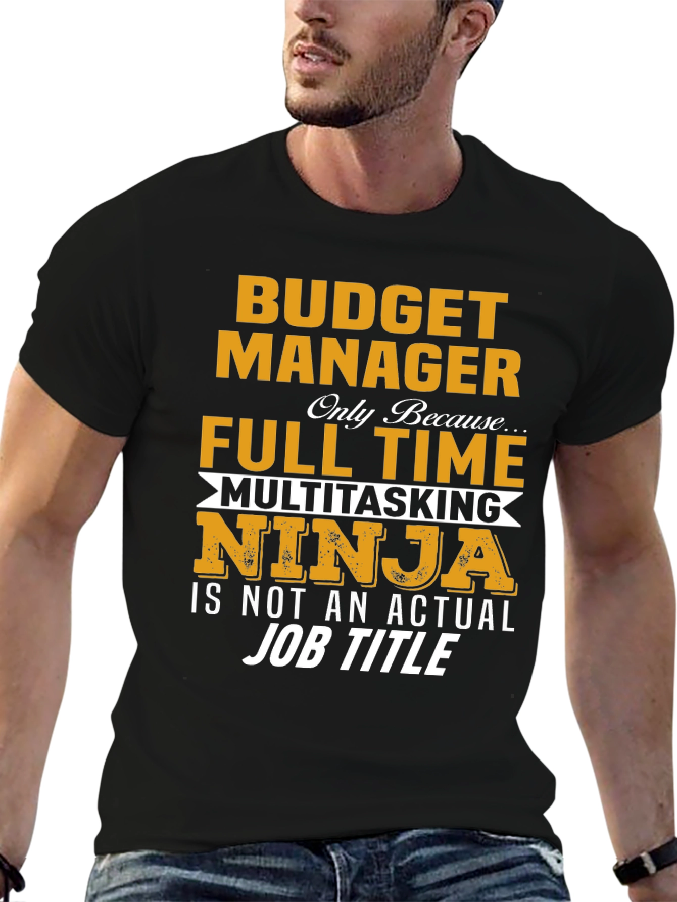 Black Budget Manager T-Shirt - Full Time Multitasking Ninja view 6