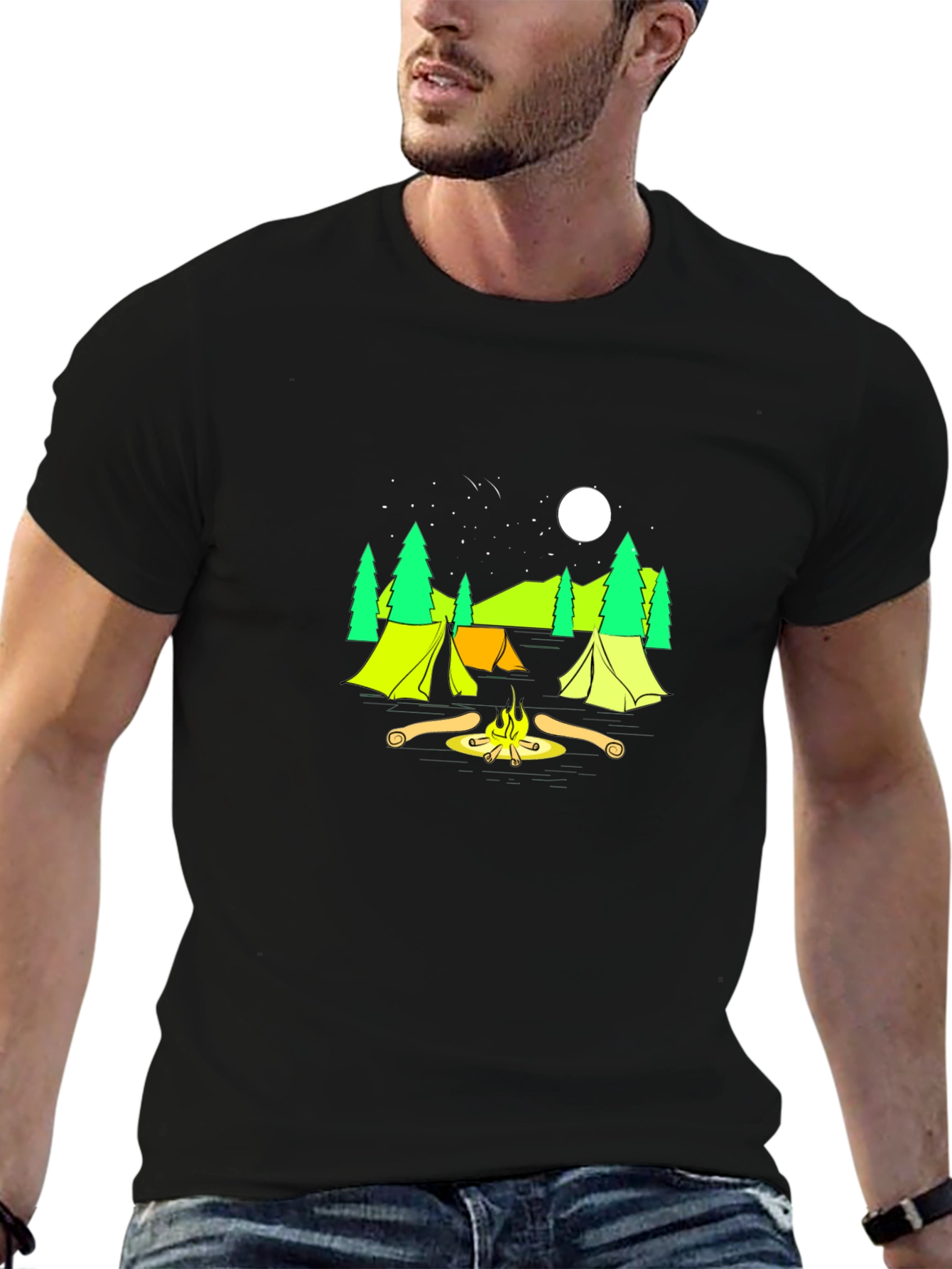 Black Camping Graphic Tee - Adventure Ready! view 6