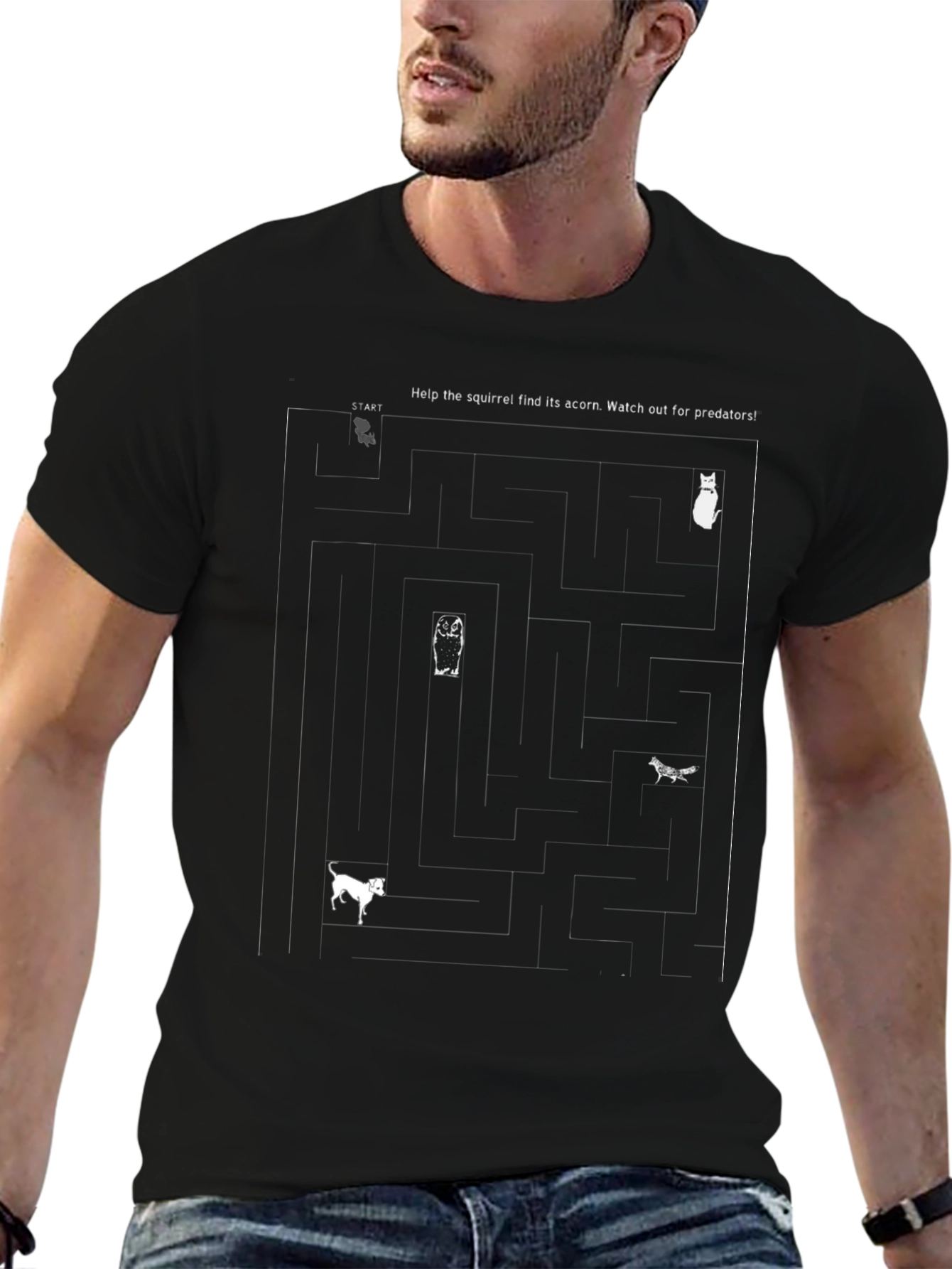 Black Squirrel Maze T-Shirt view 6