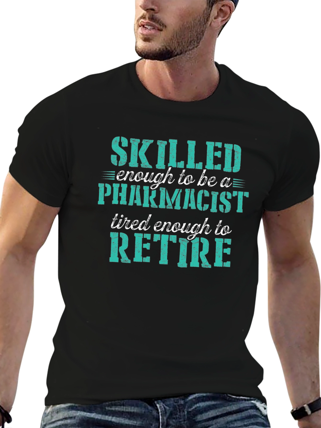 Black Skilled Pharmacist Ready to Retire Graphic Tee view 6