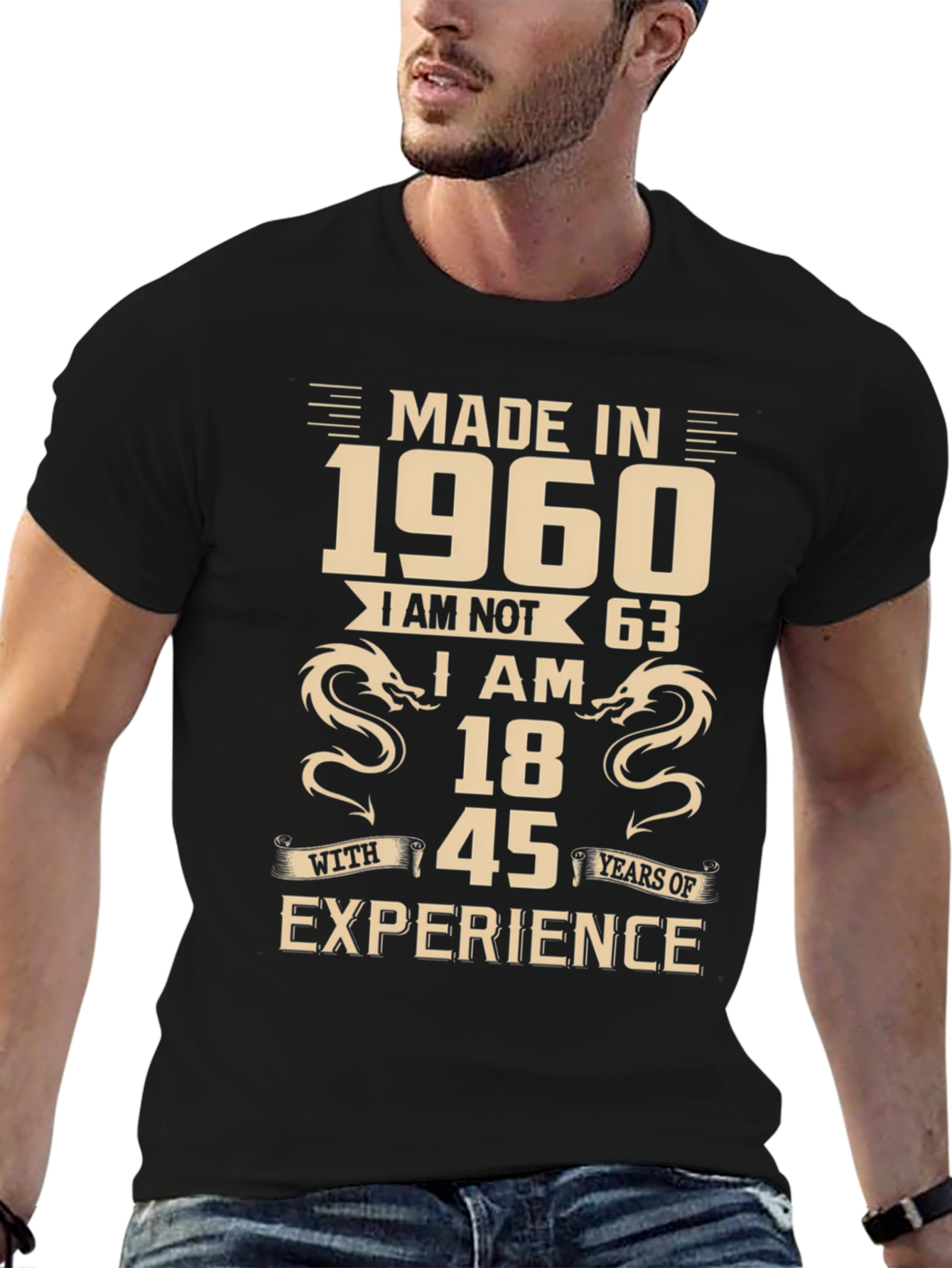 Black Made in 1960 - 63rd Birthday T-Shirt  view 6