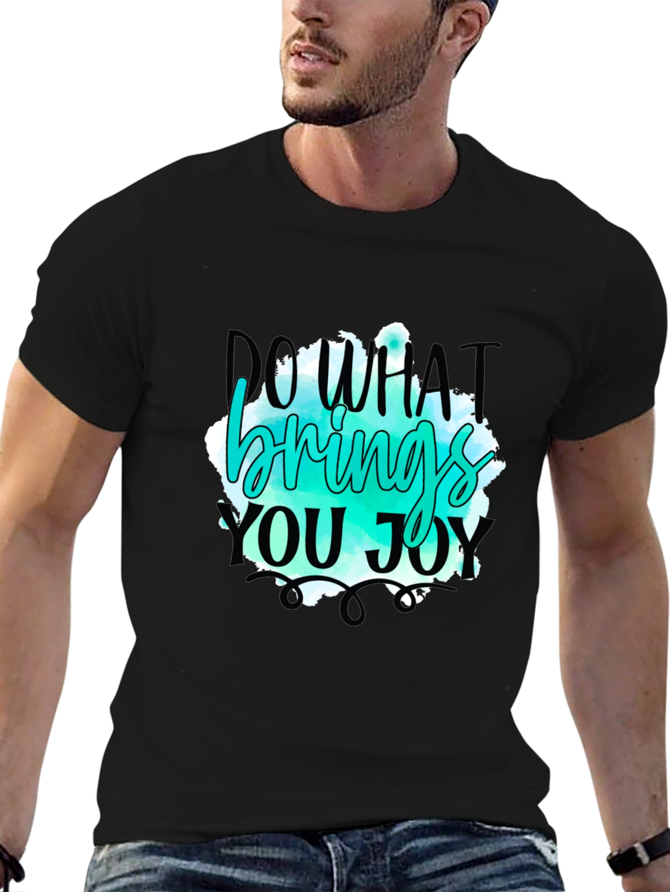 Black Do What Brings You Joy Black Graphic T-Shirt view 6