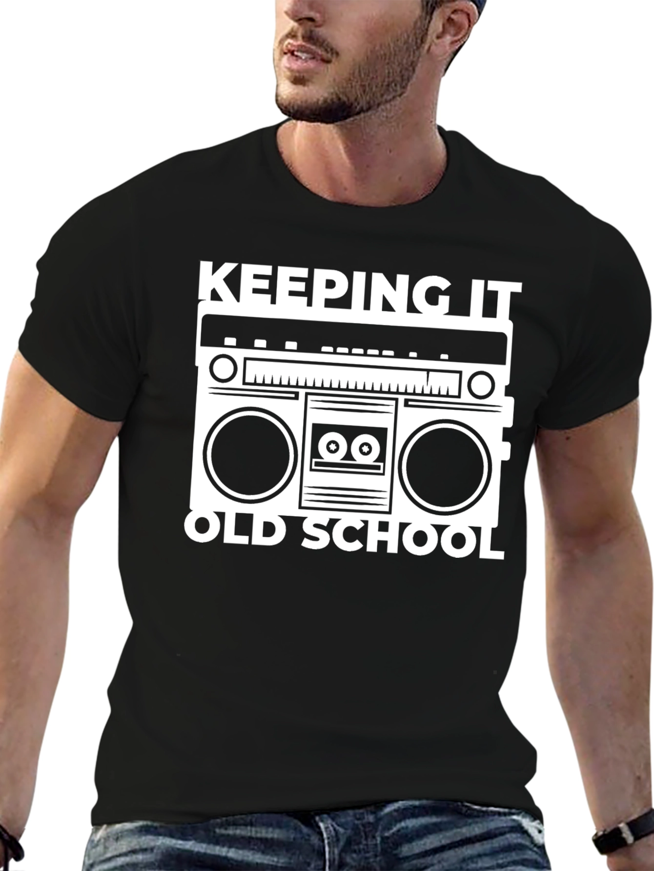 Keeping It Old School Boombox Graphic T-Shirt - 6